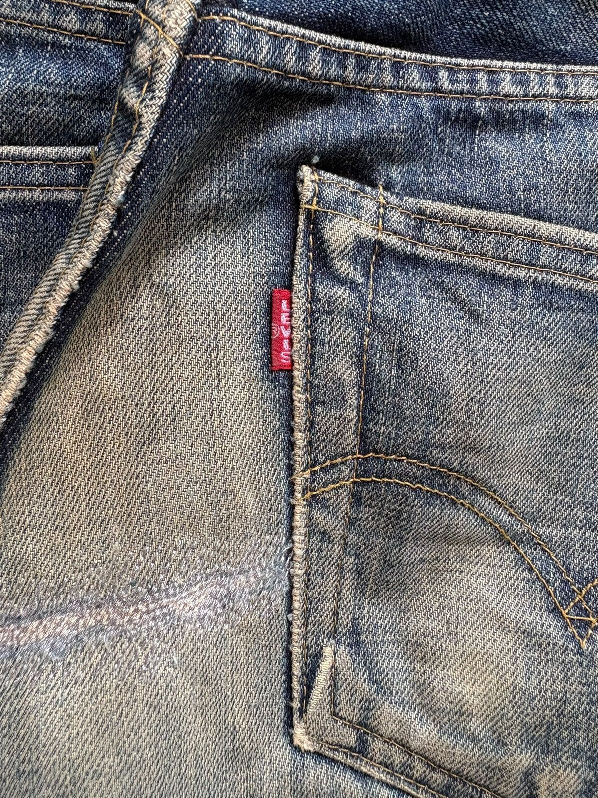 Levi's Vintage 80s Levis 503B Big E Selvedge Ripped Baggy Jeans Size US 30 / EU 46 - 12 Thumbnail