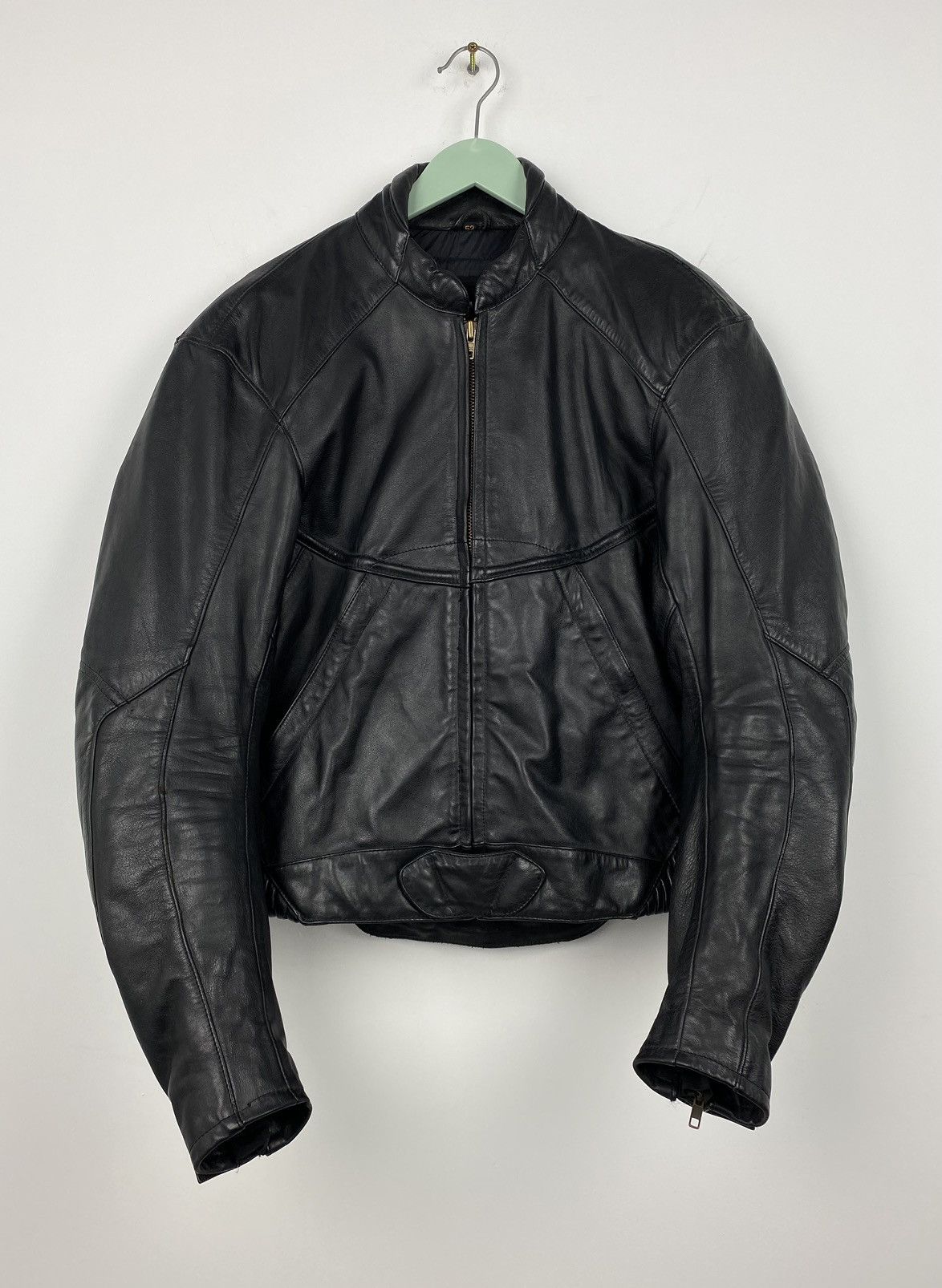 image of Leather Jacket x Moto Vintage Y2K Schuh Leather Racing Moto Jacket Marlboro Bmw in Black (Size Larg