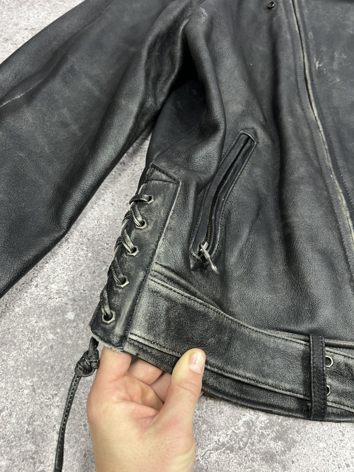 Harley Davidson CRAZY Vintage Harley Davidson Leather Motorcycle Jacket Size US L / EU 52-54 / 3 - 10 Thumbnail