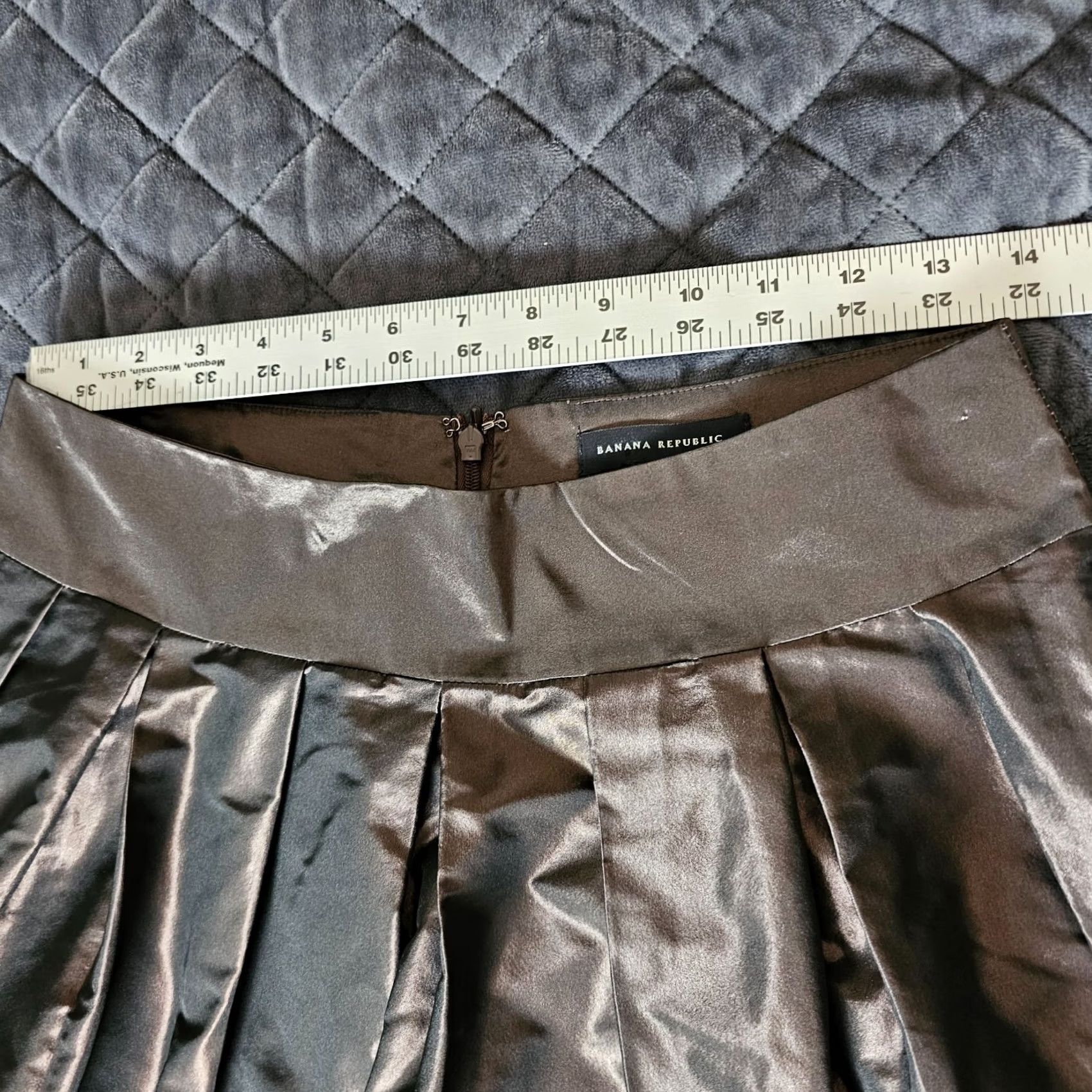 Banana Republic Banana Republic Skirt Women Midi Purple Metallic Pleated Lined Zip Size 8 Size 30" / US 8 / IT 44 - 3 Thumbnail