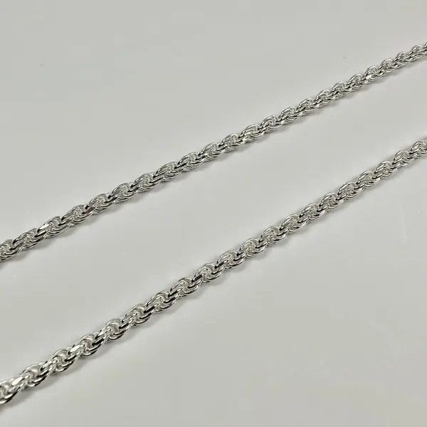Jewelry Silver Chain Solid .925 Silver Rope Chain 3MM 20 Inches Size ONE SIZE - 6 Thumbnail