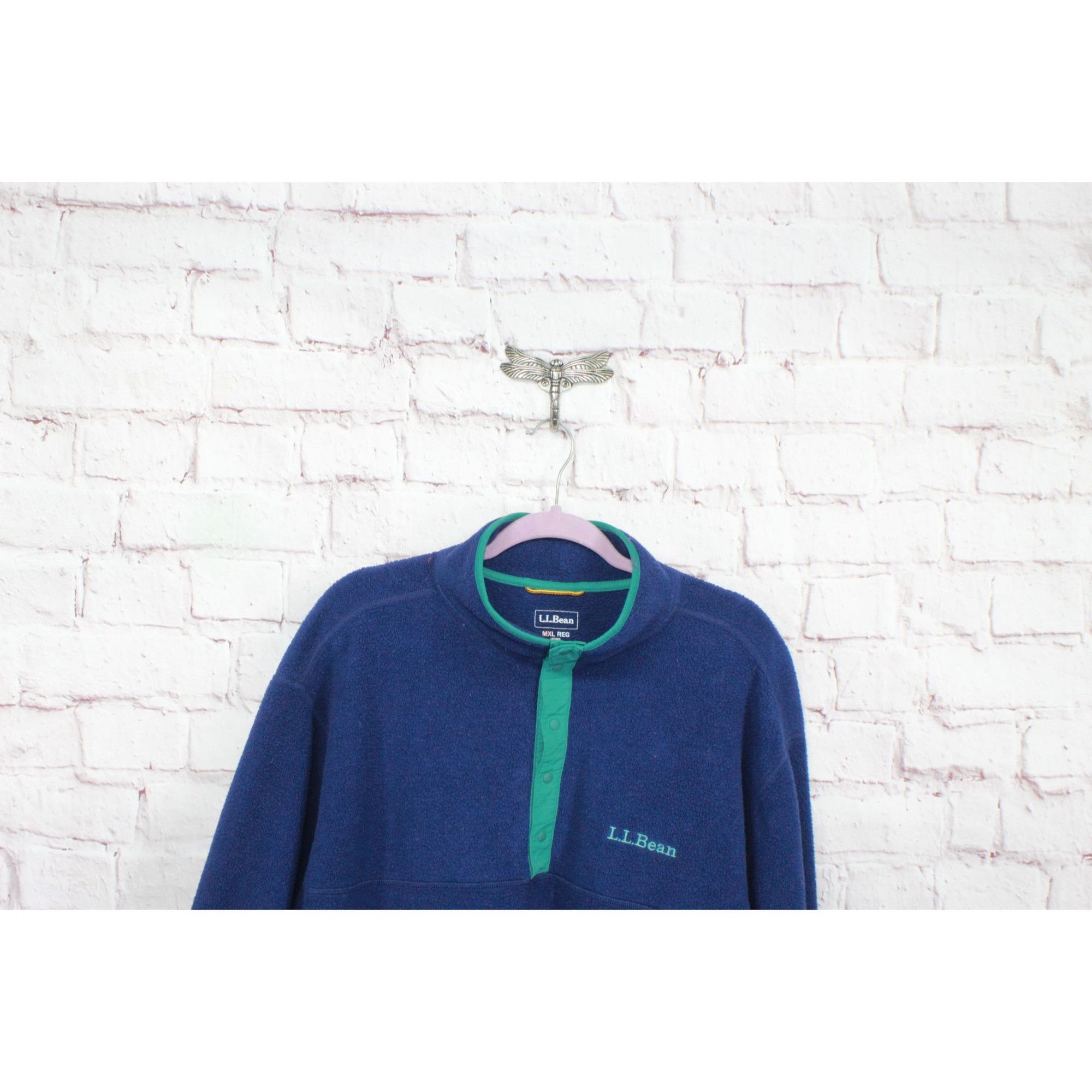 L.L. Bean LL Bean Mens Bean's Classic Snap Fleece II Pullover Sweater Size US XL / EU 56 / 4 - 2 Thumbnail