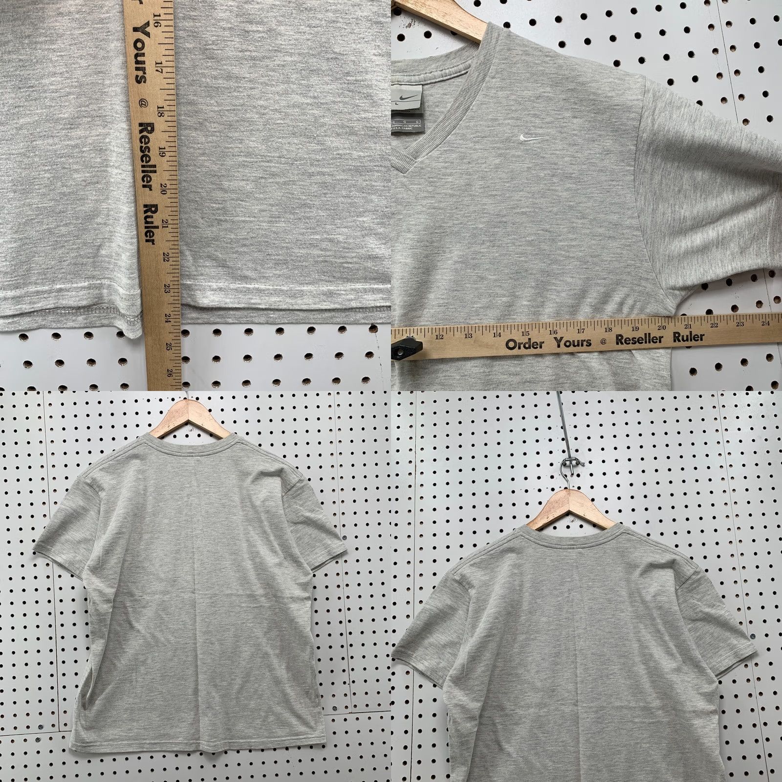 Nike VINTAGE Nike Shirt Gray White Embroidered Swoosh V Neck Womens L Size L / US 10 / IT 46 - 9 Thumbnail
