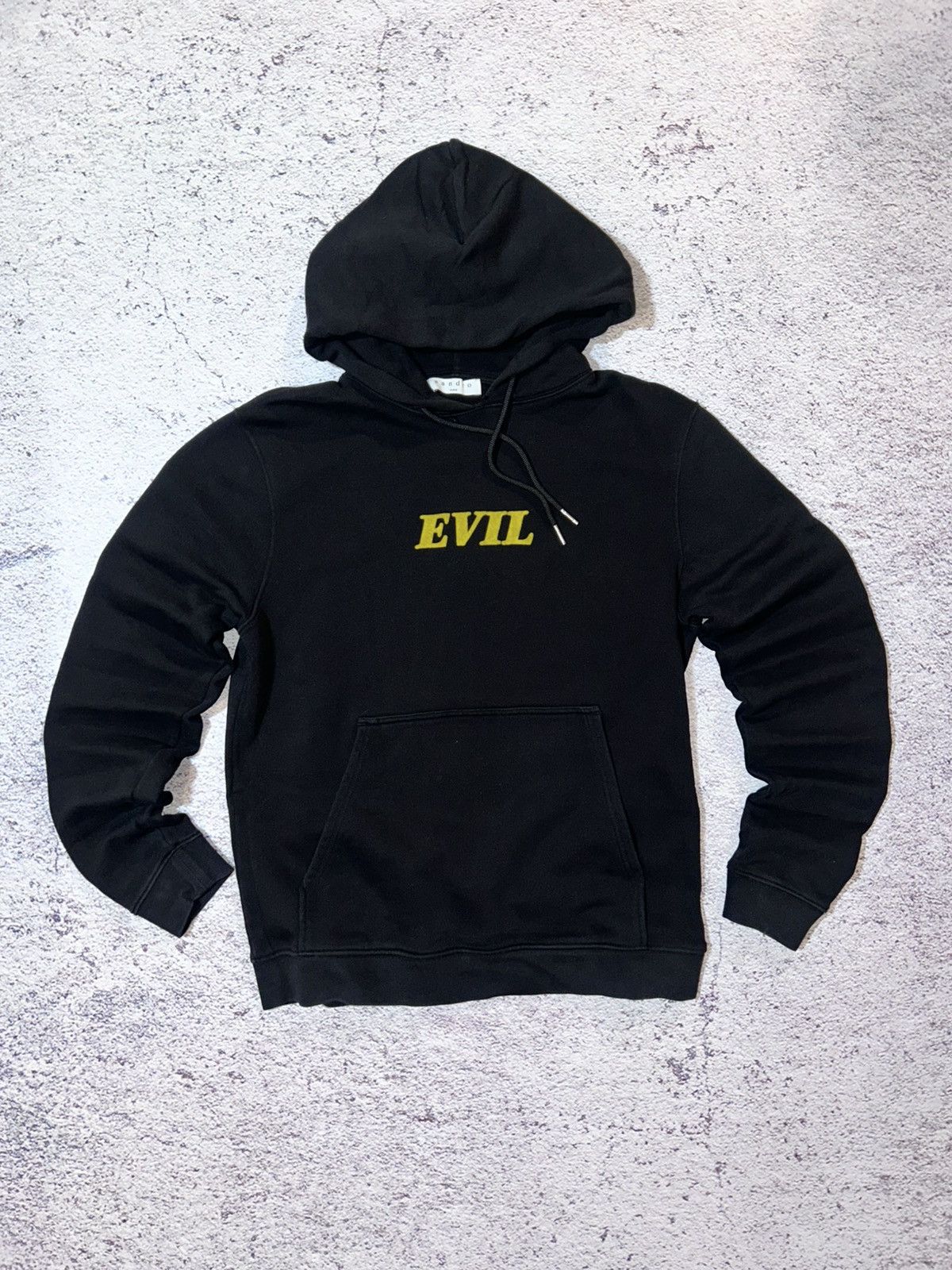 Sandro Sandro Paris Evil Black Hoodie Centre Logo Terry Luxury Size US S / EU 44-46 / 1 - 1 Thumbnail