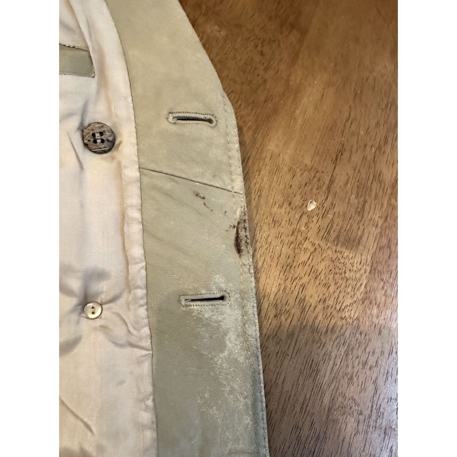Doublet VINTAGE Women’s S/M Beige Suede Leather Jacket 80s Double Breasted Overcoat Size M / US 6-8 / IT 42-44 - 4 Thumbnail