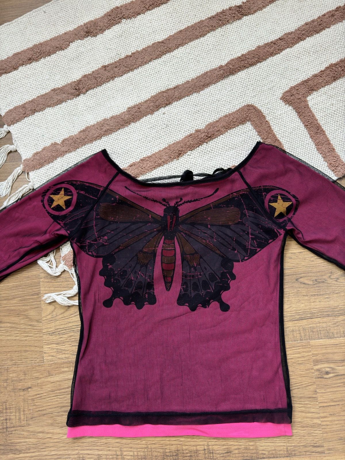 Vintage WAGGON BUTTERFLY MESH TERMO LONG SLEEVE Size M / US 6-8 / IT 42-44 - 2 Thumbnail