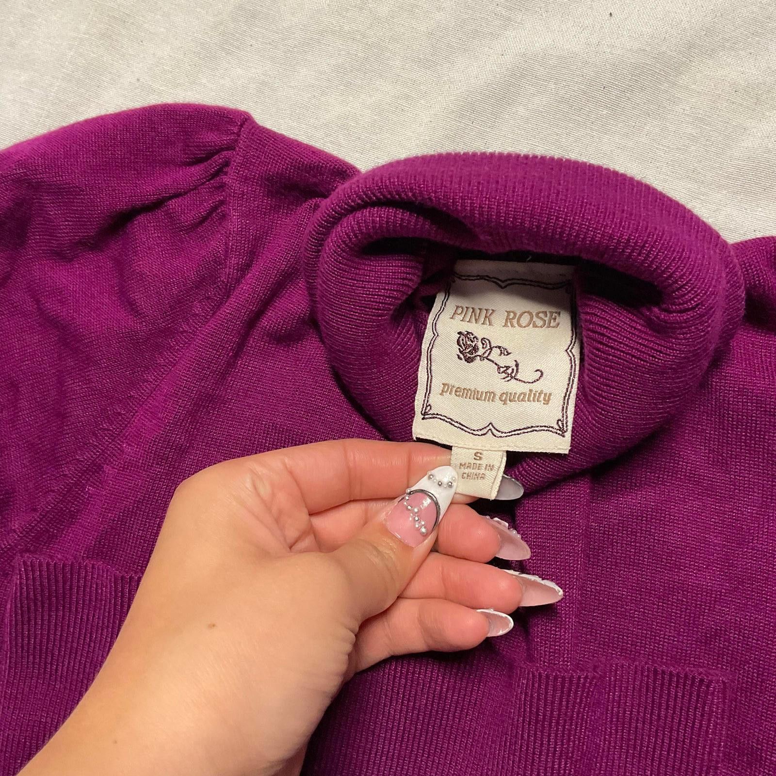 Other Y2K Pink rose turtle neck Size S / US 4 / IT 40 - 2 Thumbnail