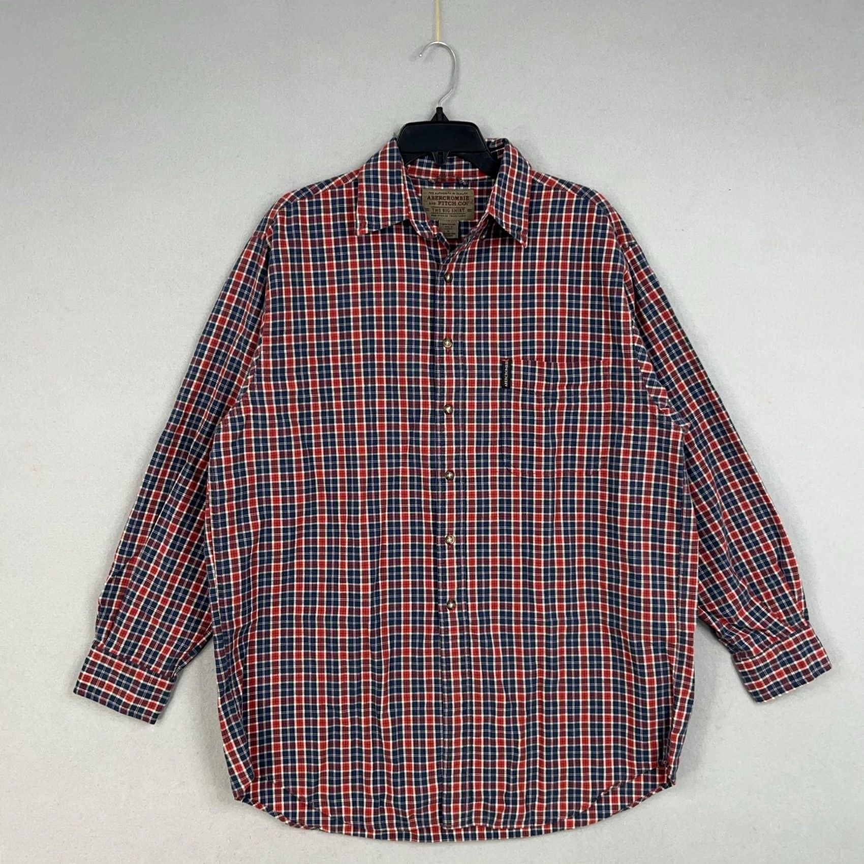 Abercrombie & Fitch VINTAGE Abercrombie & Fitch Shirt Mens M Red Blue Plaid The Big Shirt 90s Button-Down Collared Long Sleeve Cotton Size US M / EU 48-50 / 2 - 2 Thumbnail