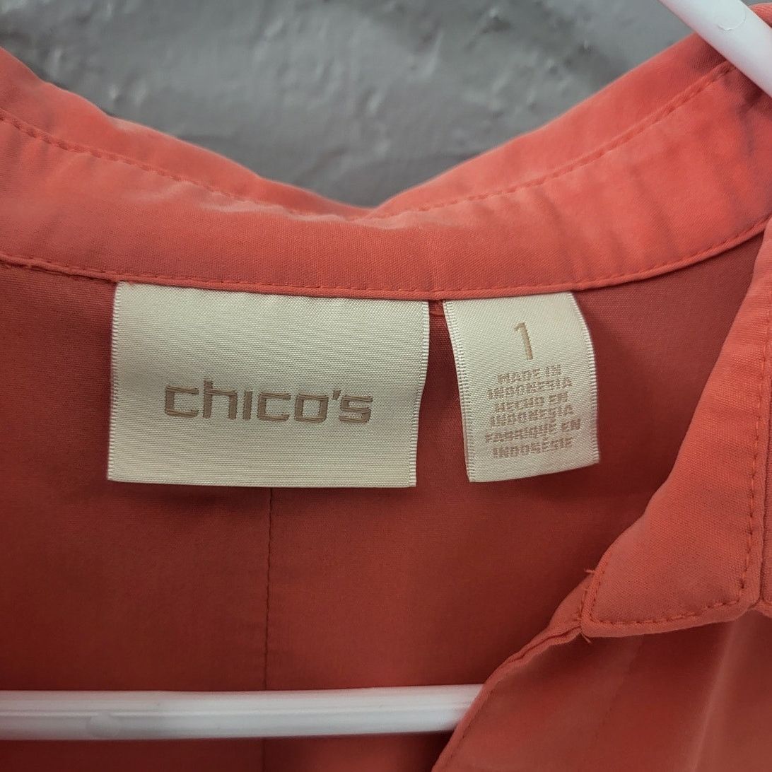 Other Chico's Modal Button Up Bundle in Blue and Coral -Sz 1 (M/8) Size M / US 6-8 / IT 42-44 - 10 Thumbnail
