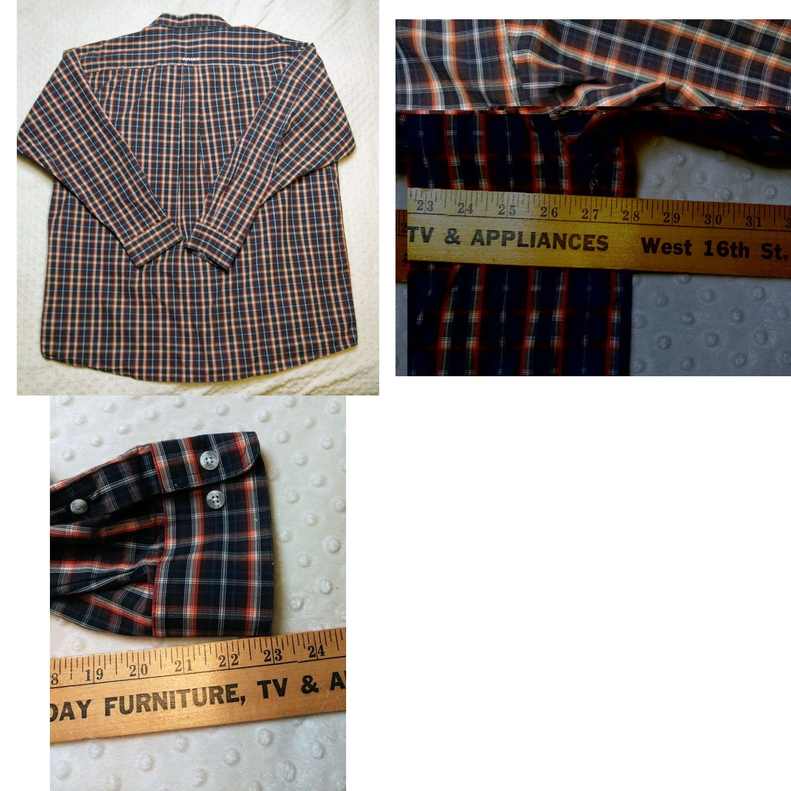 Ariat Ariat Pro Series Shirt Mens 2XL Red Blue Plaid Button-Down Western Rodeo Shirt Size US XXL / EU 58 / 5 - 8 Thumbnail
