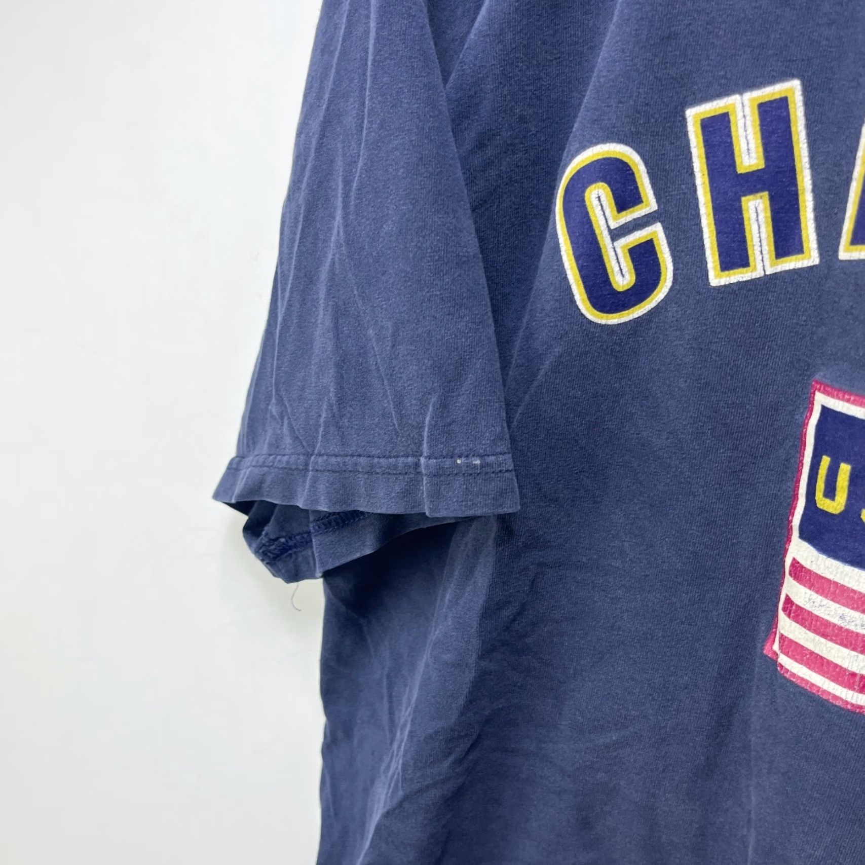 Champion VINTAGE Champion USA Olympics T Shirt XL Shirt Men 90s Blue/White Cotton Crew Neck Short Sleeve Vintage 90s Mens T-Shirt Size US XL / EU 56 / 4 - 6 Thumbnail