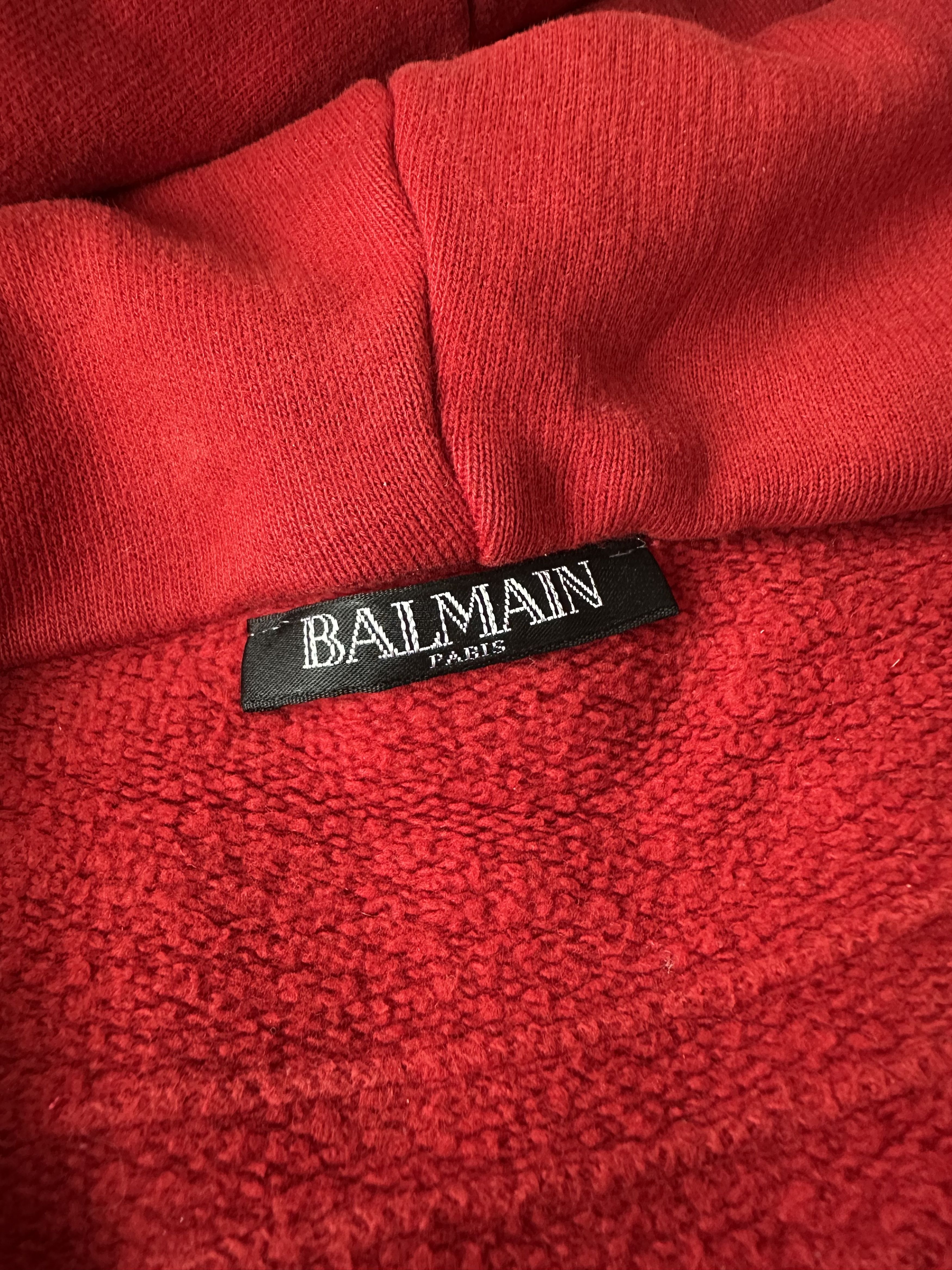 Balmain FW16 Balmain Zipped-Up Hoodie Red Oliver Rousteing Era Size US XXL / EU 58 / 5 - 7 Thumbnail