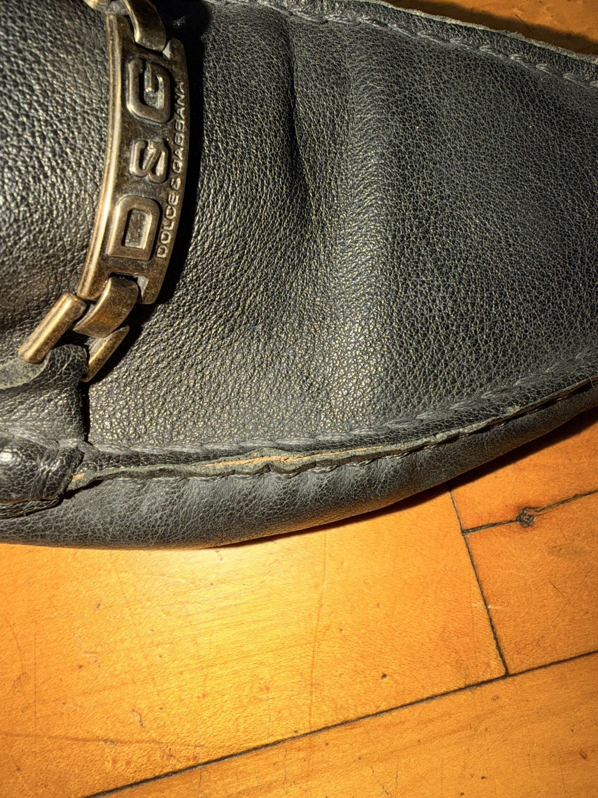 Dolce & Gabbana Dolce & Gabbana Black Leather Loafers Size US 11 / EU 44 - 13 Thumbnail