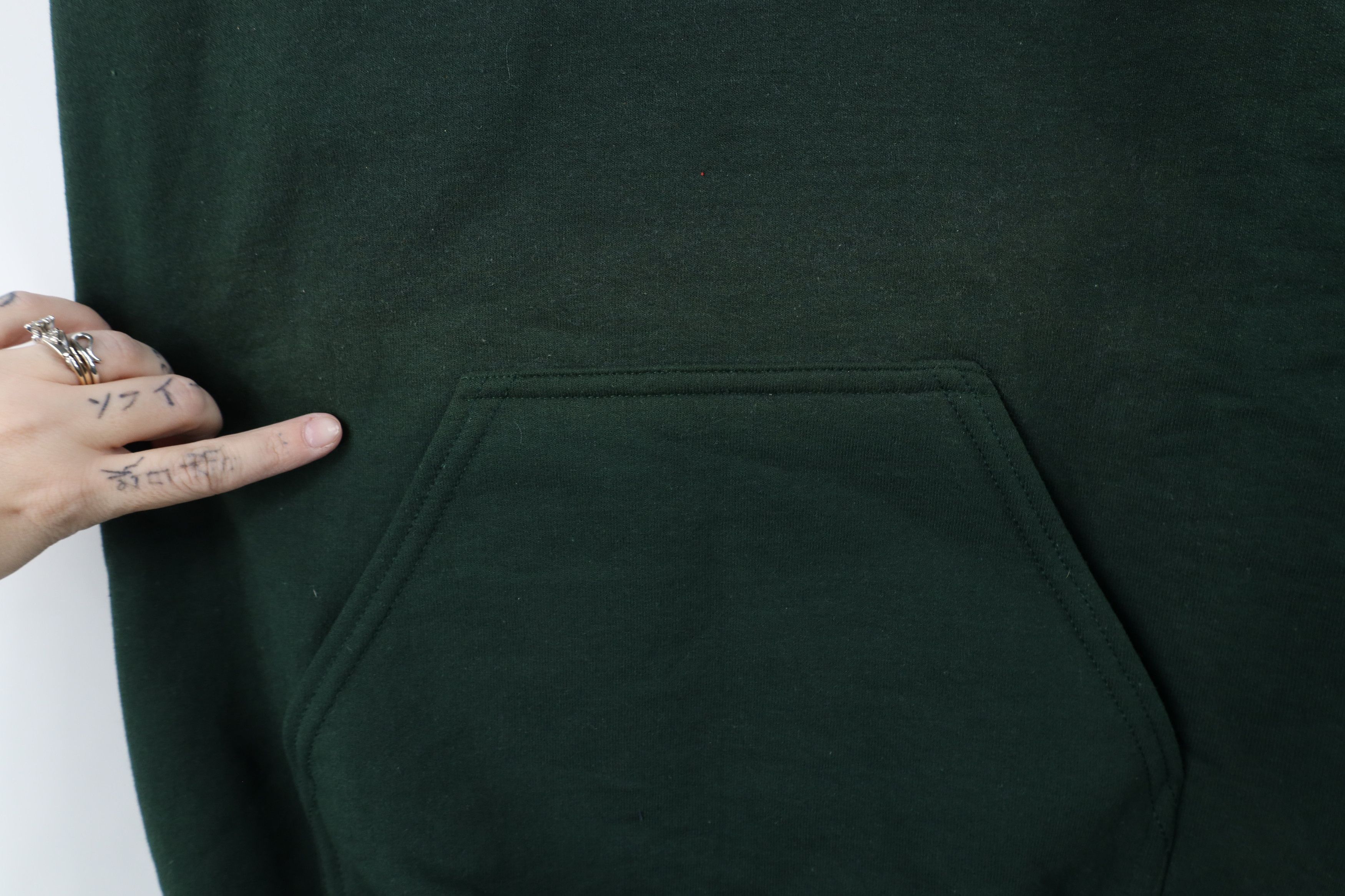 Vintage Vintage 90s Streetwear Blank Hoodie Sweatshirt Hunter Green Size US S / EU 44-46 / 1 - 4 Thumbnail