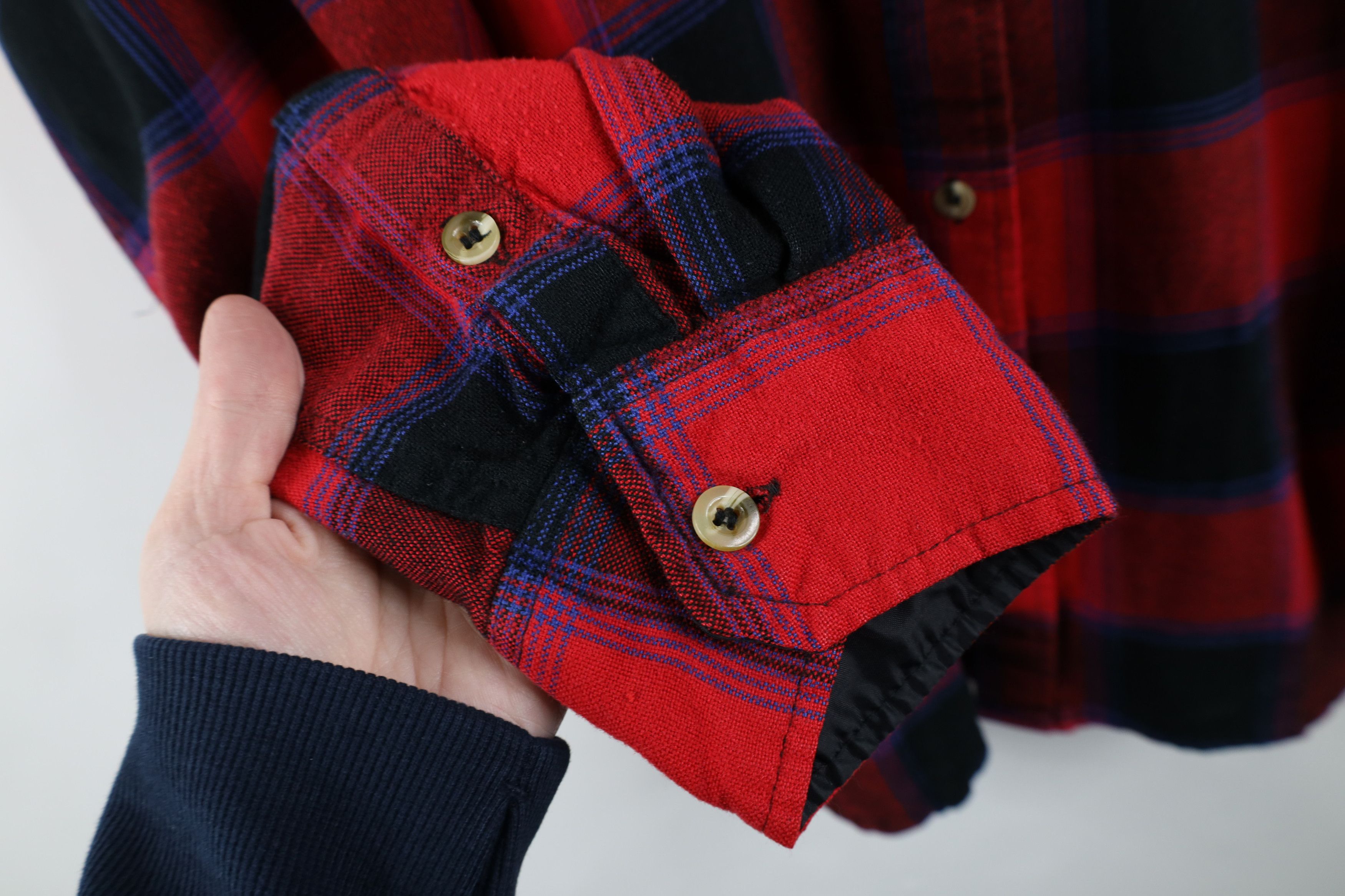 Vintage Vintage 90s Streetwear Knit Collared Button Shirt Plaid Size US M / EU 48-50 / 2 - 4 Thumbnail