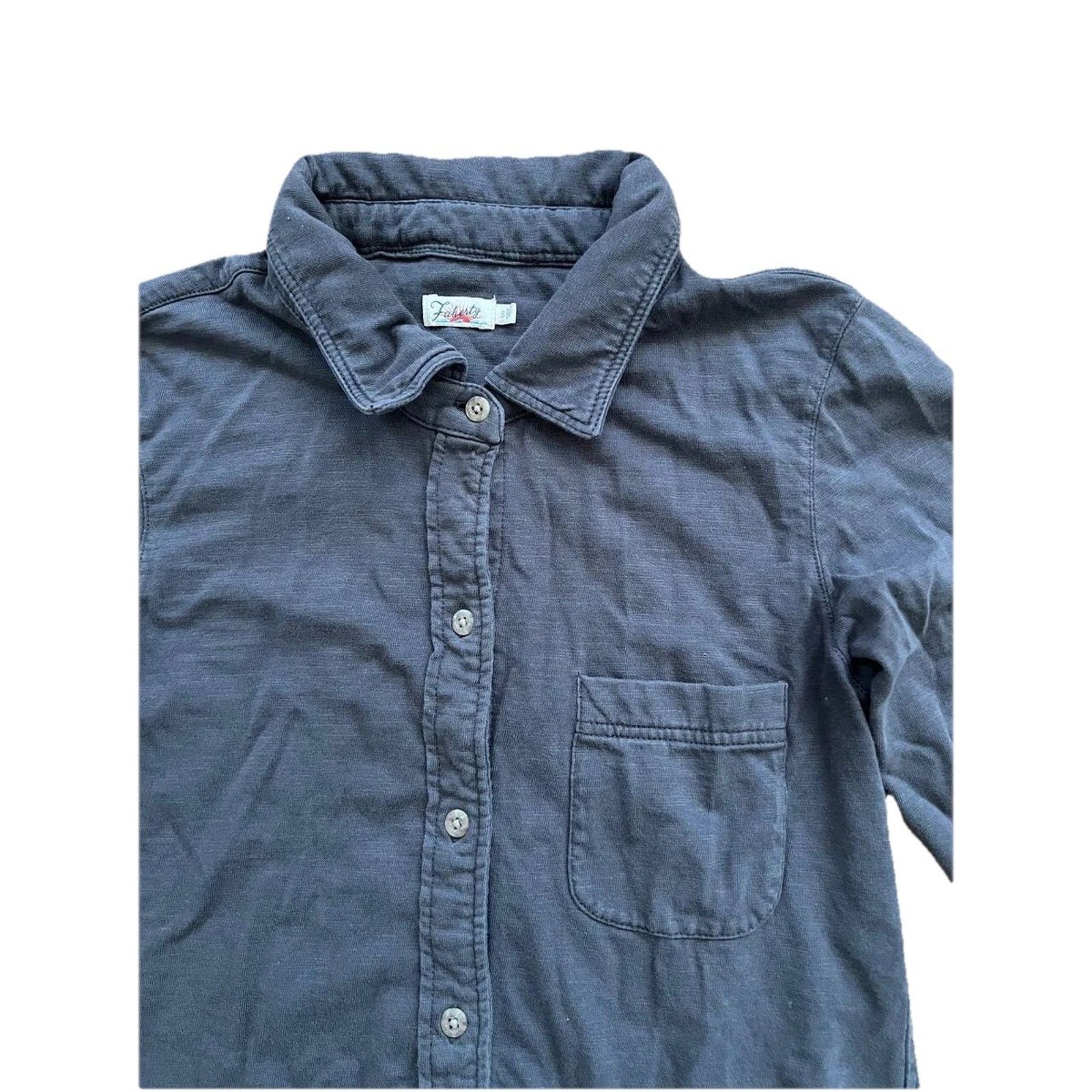 Faherty Faherty Laguna Organic Cotton Shirt Lond Black Small A000866 Size S / US 4 / IT 40 - 6 Thumbnail