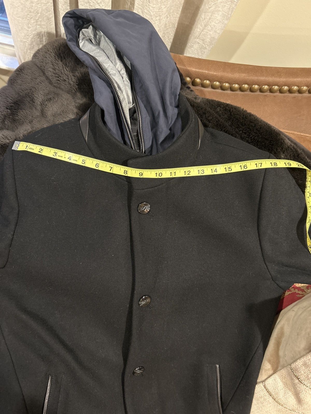 Vince Camuto Vince Camuto Black Wool-Blend Car Coat with Hooded Bib Size US M / EU 48-50 / 2 - 15 Thumbnail