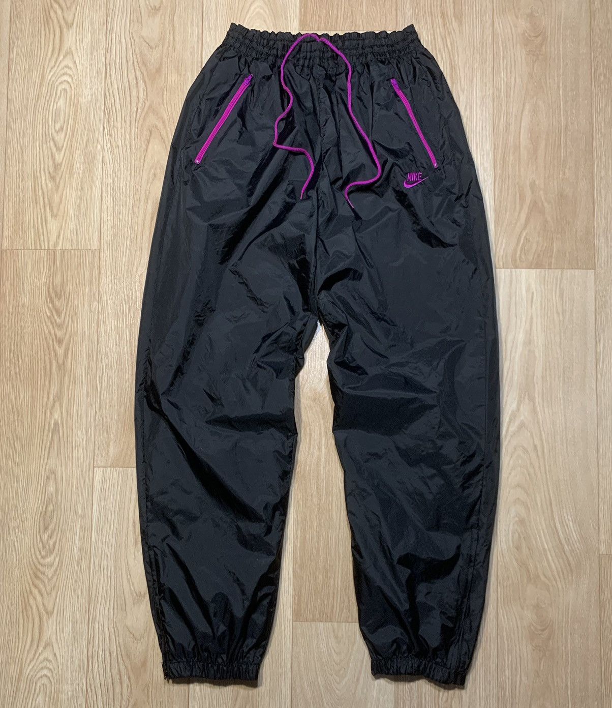 image of Archival Clothing x Nike Very Vintage Nike Nylon Y2K Pants Size L in Black, Men's