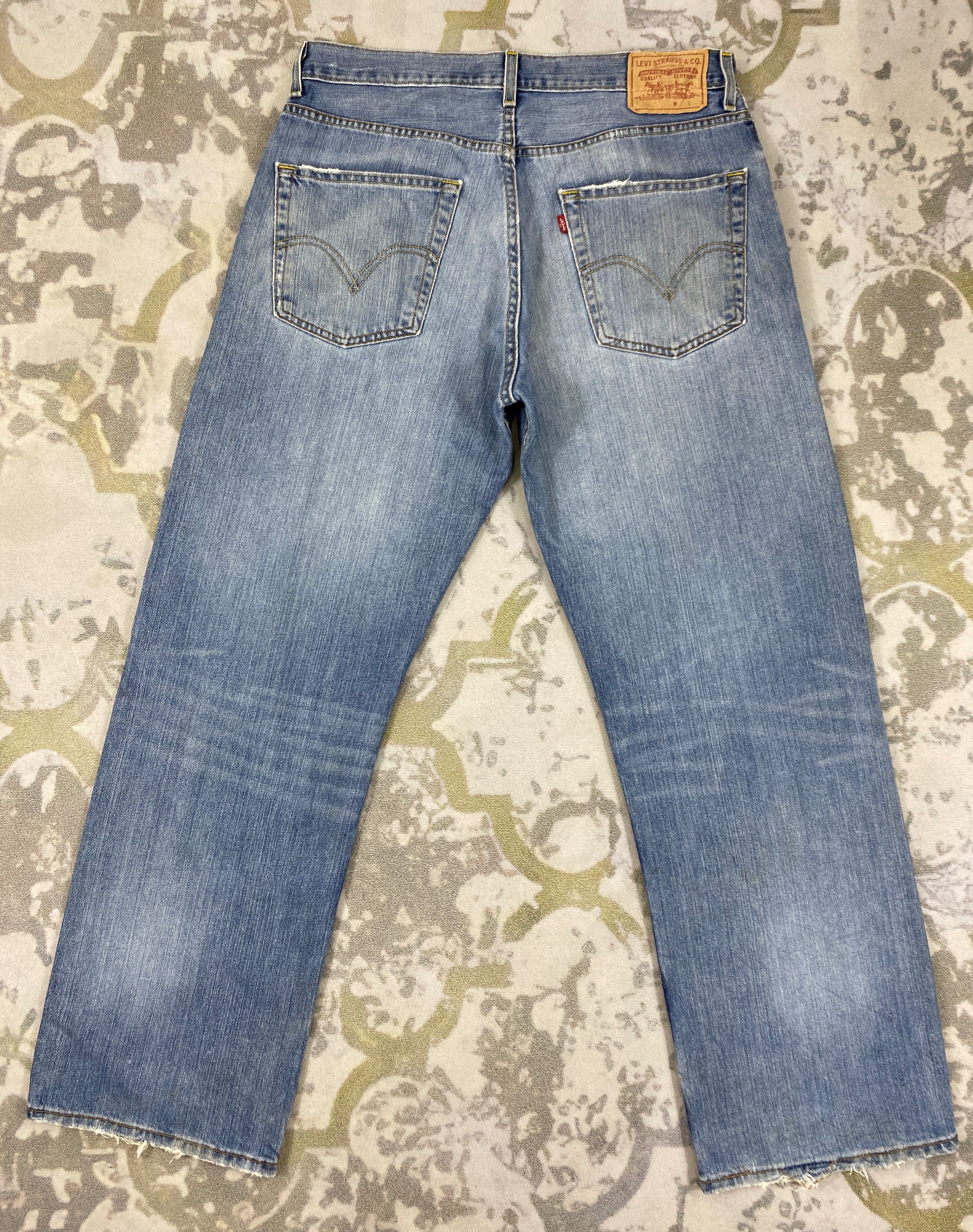 Levi's Blue Distressed Vintage Levi's 569 Loose Denim 35x32 -JN368 Size US 35 - 2 Thumbnail