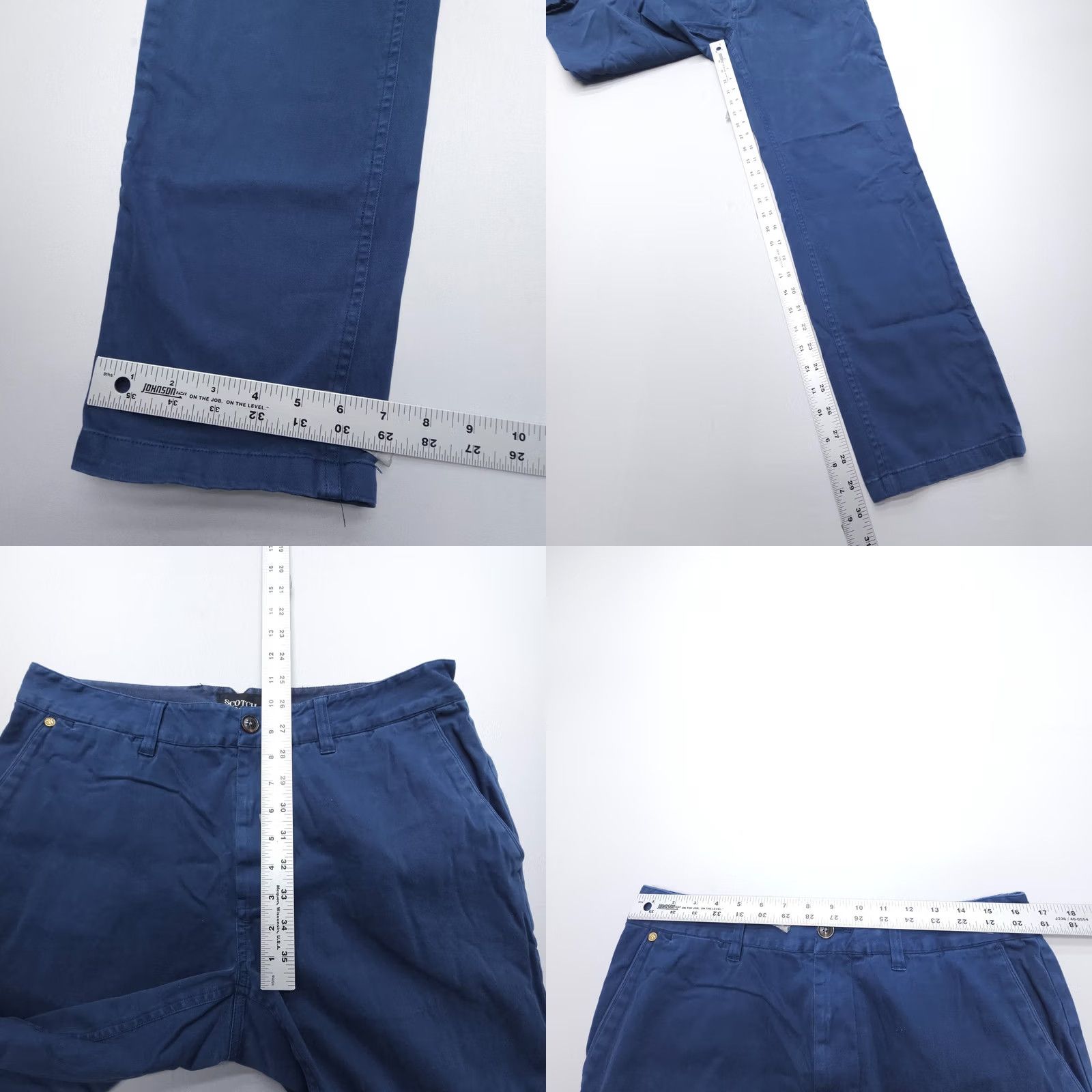 Scotch & Soda Scotch & Soda Pants Mens 33 x 30 Blue Chino Slim Straight Flat Front Twill Cotton Size US 33 - 8 Thumbnail