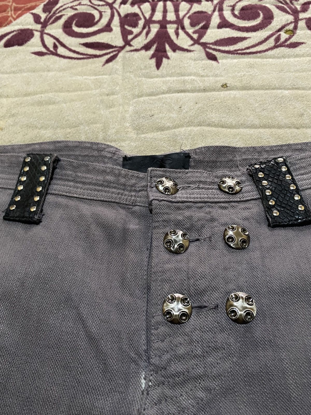 If Six Was Nine Rare Nstyle Japan Denim Snake Skin Studded Size US 33 - 5 Thumbnail