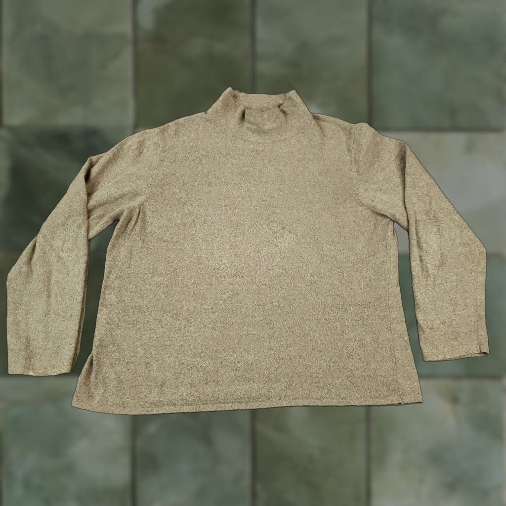 Talbots Talbots Pullover Sweater Womens XL Brown Lightweight Italy Made Mock Neck Knit Size XL / US 12-14 / IT 48-50 - 1 Thumbnail