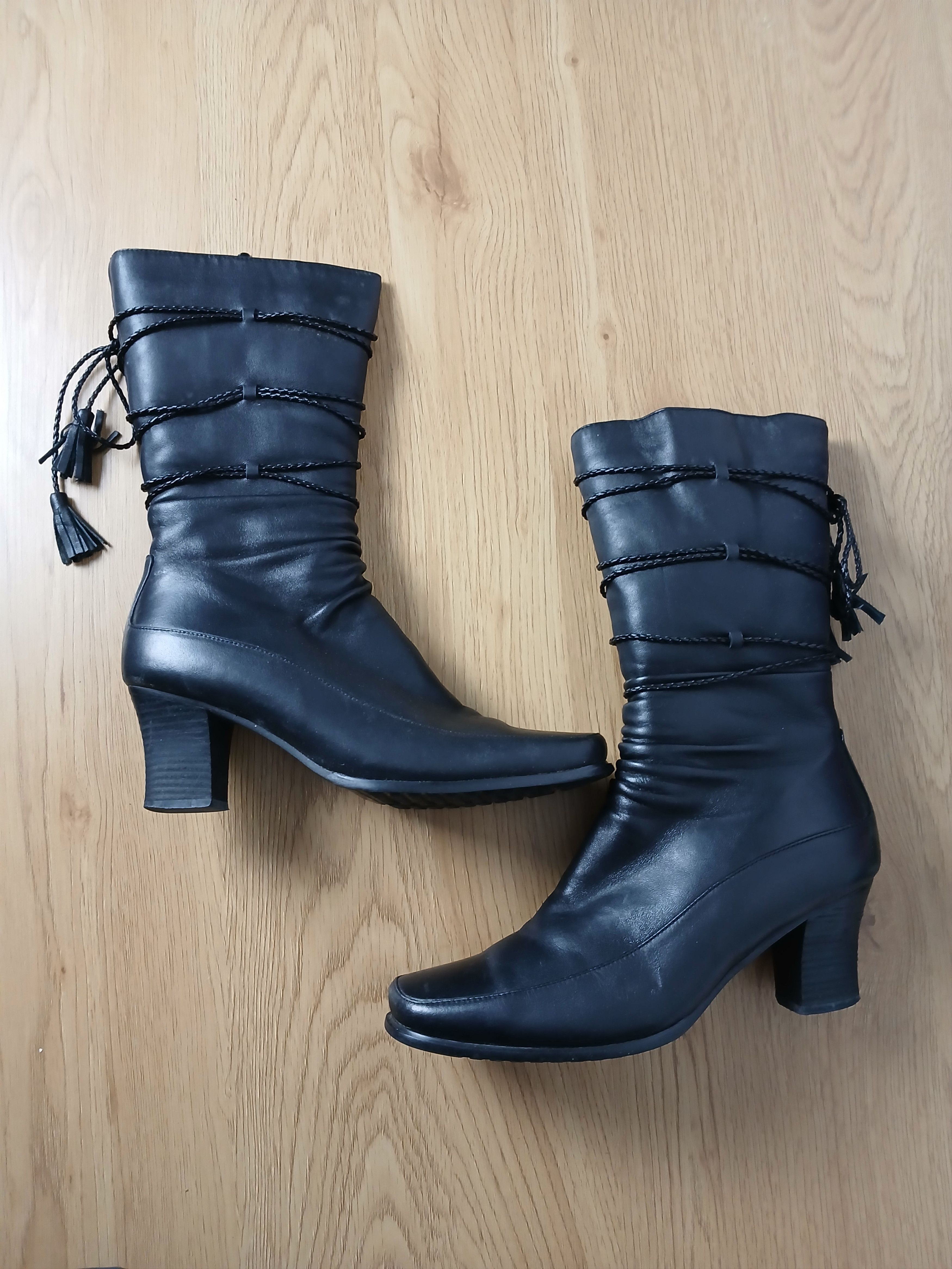 Leather × Vintage Vintage Leather Boots Size US 10 / IT 40 - 2 Thumbnail
