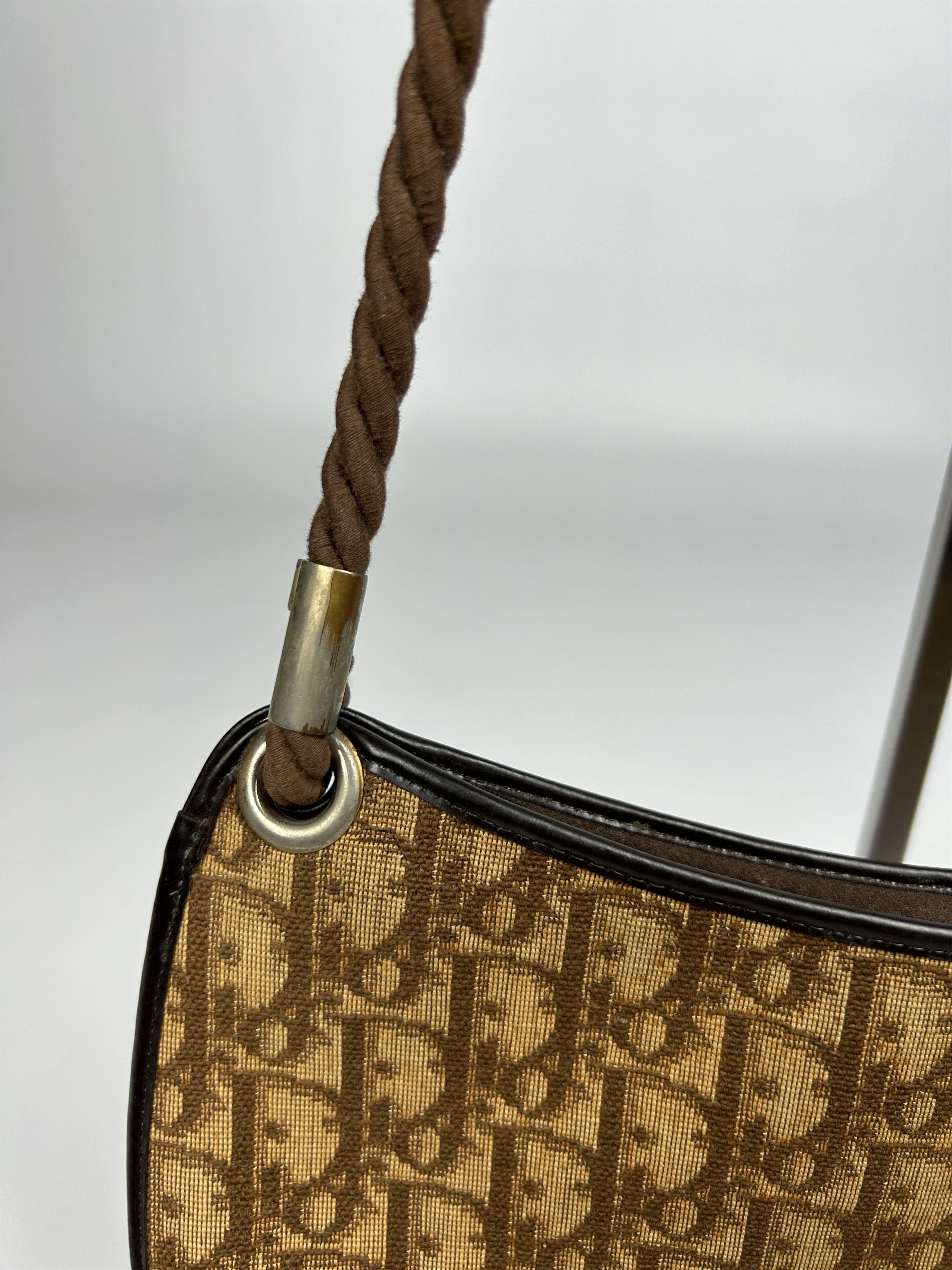 Dior Vintage 80s Dior trotter oblique monogram rope shoulder bag Size ONE SIZE - 14 Thumbnail