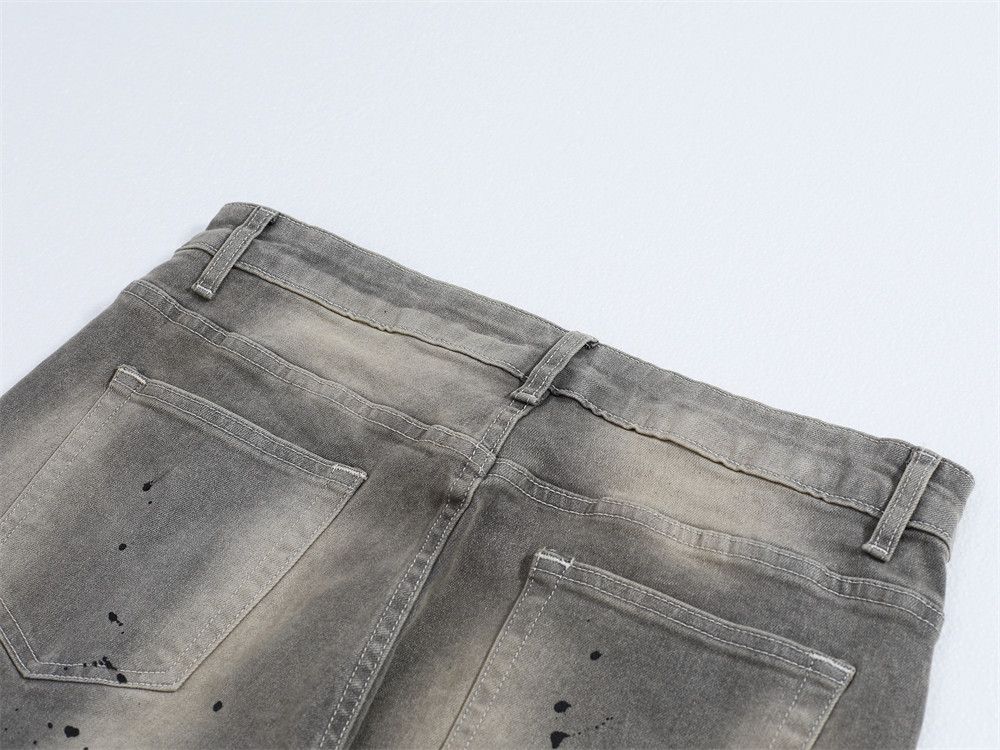 Japanese Brand Street ink-splashed washed loose wide-leg flared jeans Size US 32 / EU 48 - 5 Thumbnail