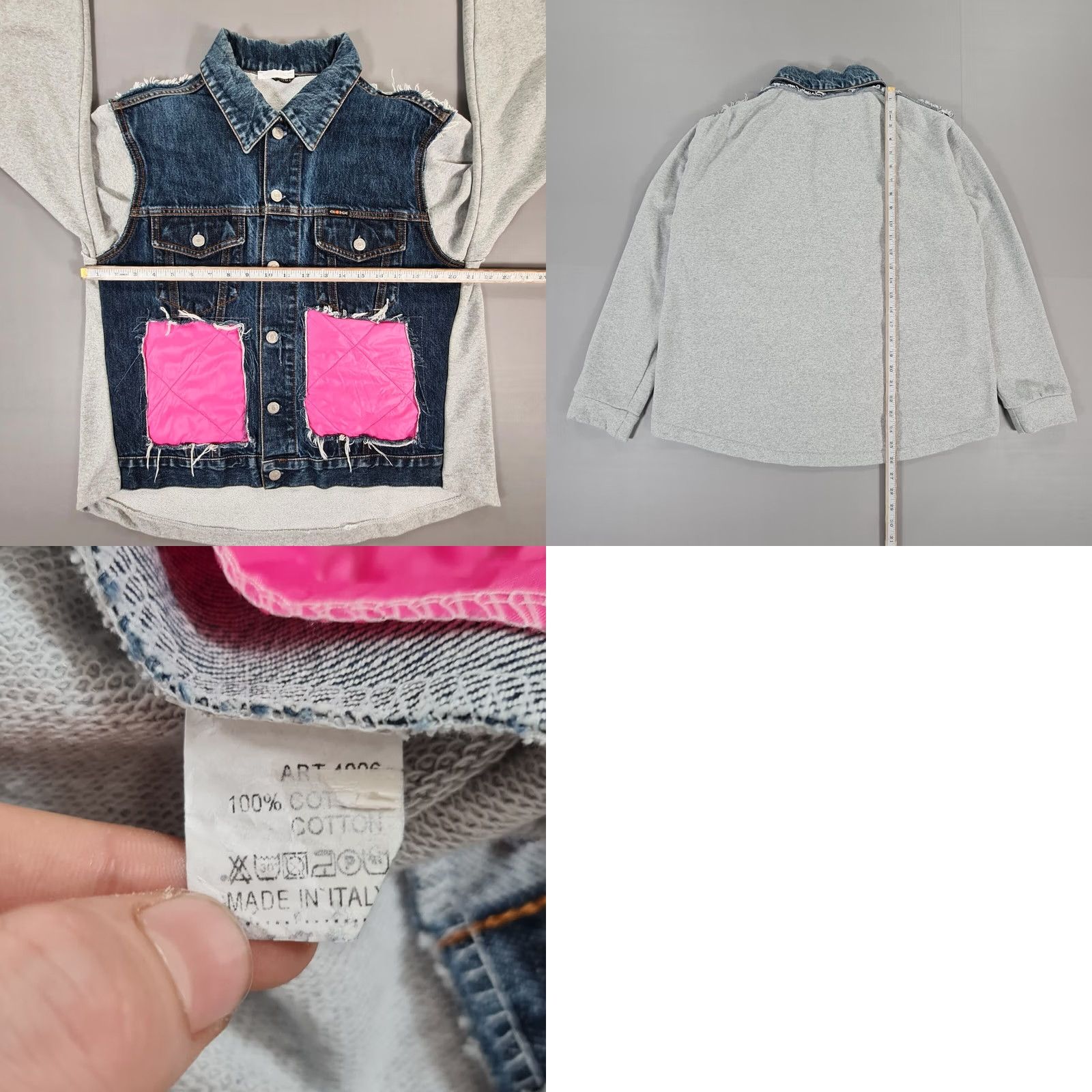 Energie VINTAGE Energie Womens Denim Jacket Blue Grey Large Distressed Made In Italy Jacket Size ONE SIZE - 8 Thumbnail