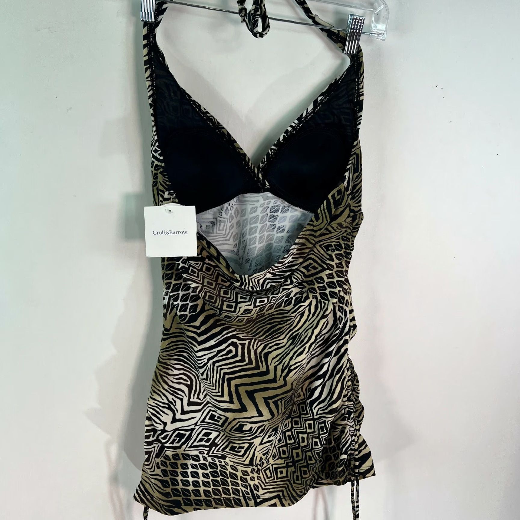Croft & Barrow Croft & Barrow Top Womens Size 8 Brown Animal Print Tummy Slimmer Halter Size M / US 6-8 / IT 42-44 - 2 Thumbnail