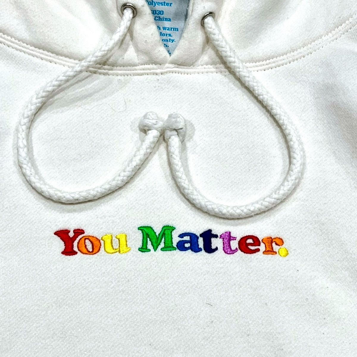 Designer You Matter White w/ Rainbow Lettering Hoodie Size US L / EU 52-54 / 3 - 2 Thumbnail