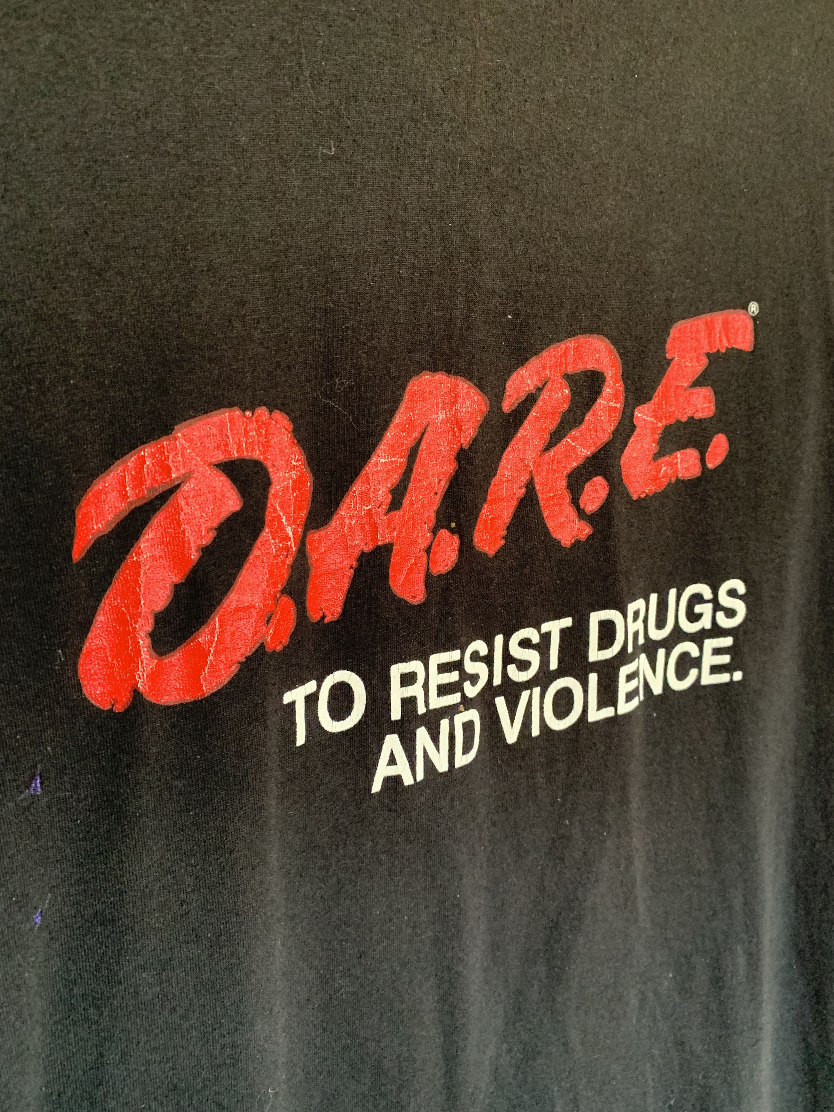 D.A.R.E Vintage 90s Single Stitch DARE T-shirt To Resist Drugs| Size US L / EU 52-54 / 3 - 5 Thumbnail