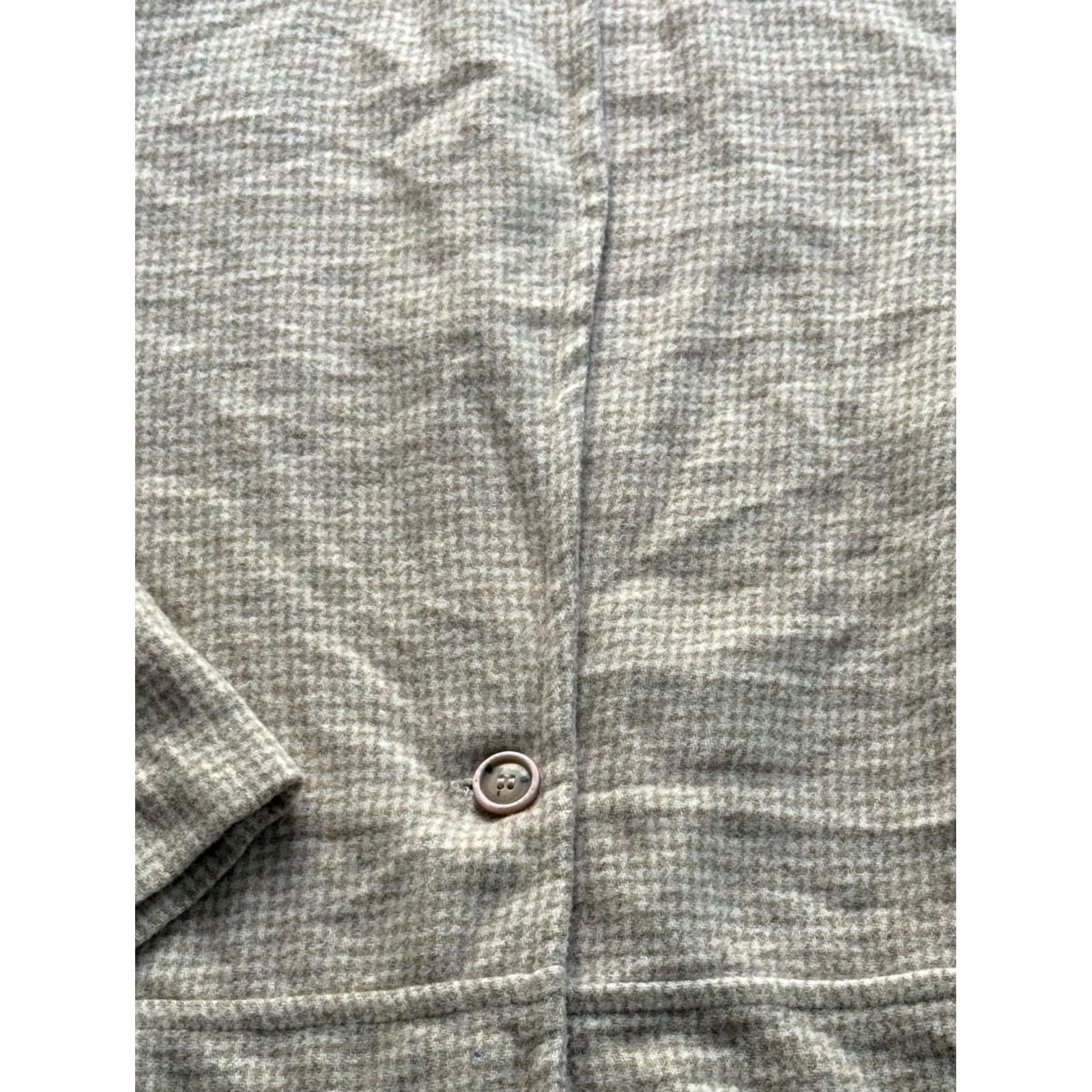 Coldwater Creek Coldwater Creek Womens Blazer - Plus Size Beige Houndstooth Knit Jacket Size XL / US 12-14 / IT 48-50 - 3 Thumbnail