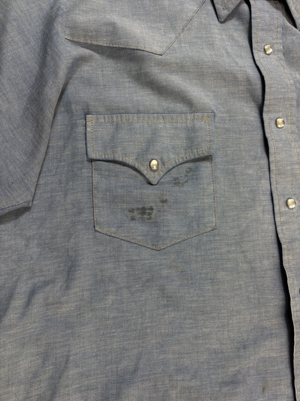 Sears × Vintage 70s Vintage Chambray Button Up 80s Sears Roebucks Denim Polo Size US L / EU 52-54 / 3 - 6 Thumbnail