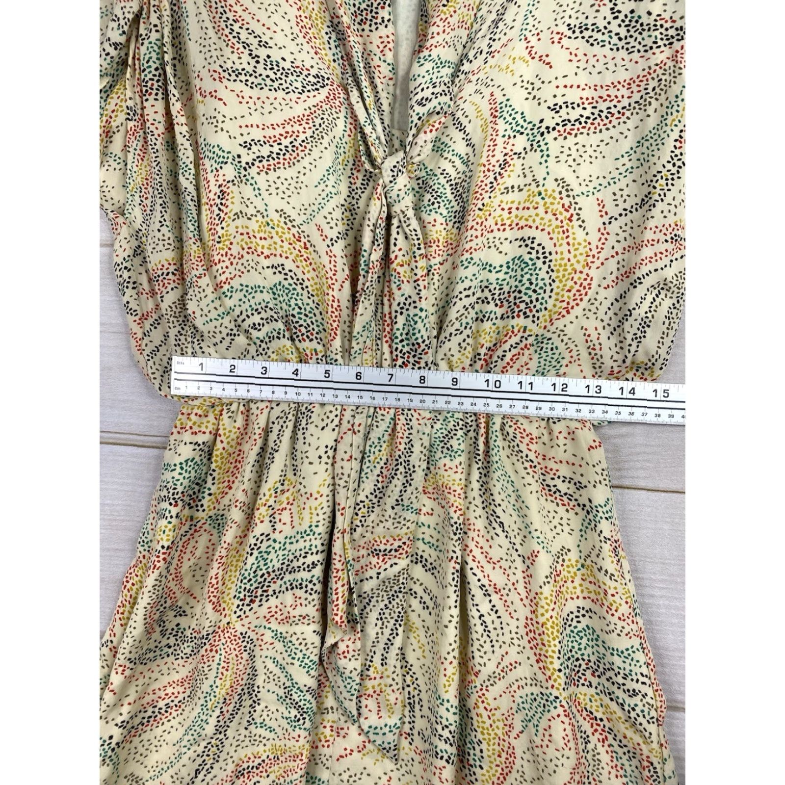 Anthropologie Anthropologie Hype Silk Dress Womens 6 Speckled Rainbow Mini Tie Neck Boho Fun Dress Size M / US 6-8 / IT 42-44 - 5 Thumbnail