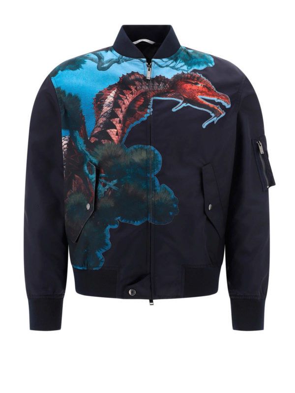 Valentino o1y0525 Bomber Jacket in Midnight Blue Size US M / EU 48-50 / 2 - 1 Thumbnail