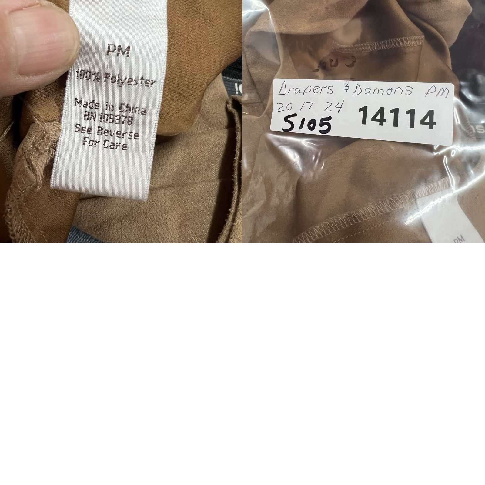 Vintage Draper's & Damon's Tan Vegan Suede Zip Up Embellished Diamond Casual Jacket PM - Women - Blazer - Military - Brown - Petites - Size PM Size M / US 6-8 / IT 42-44 - 8 Thumbnail