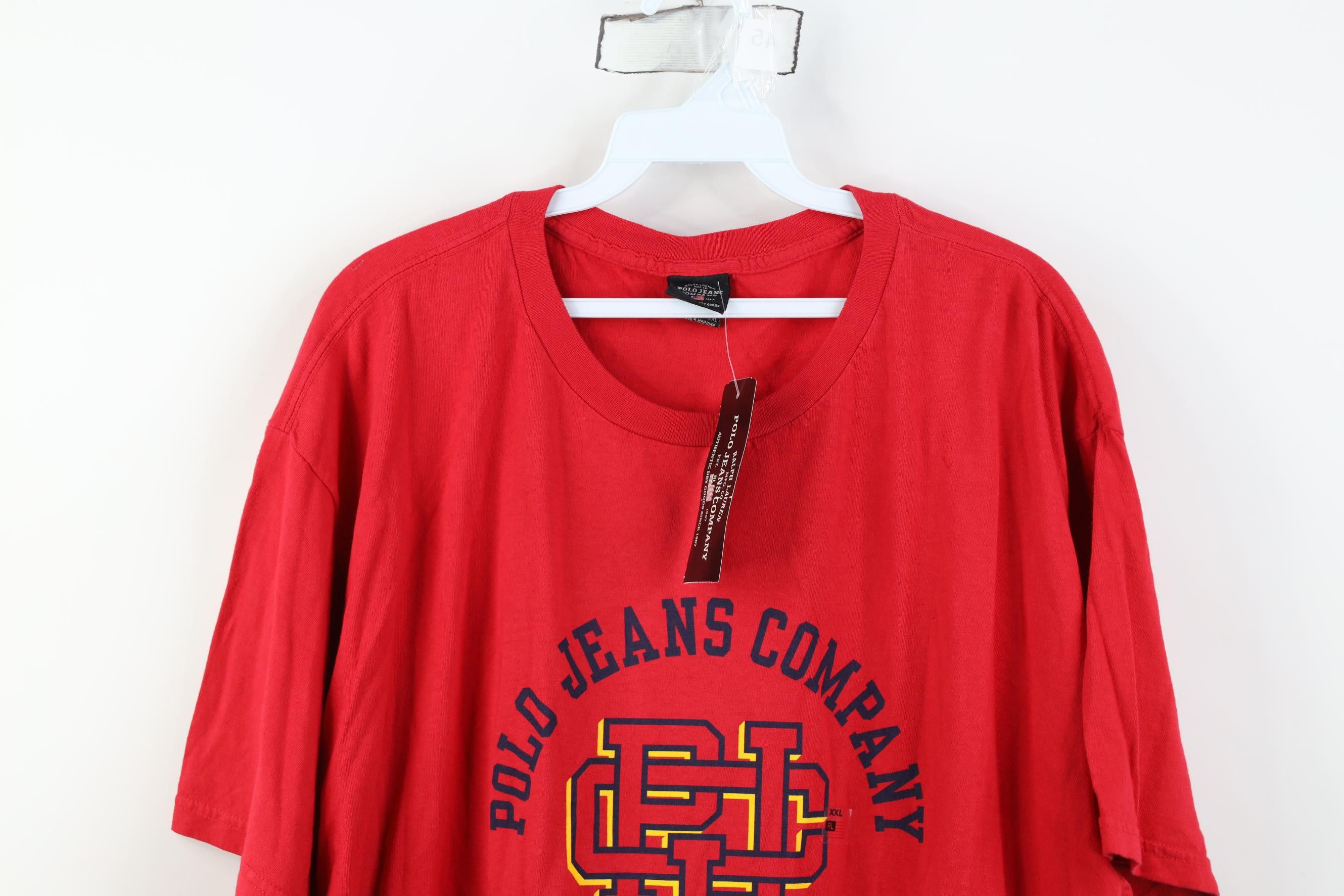 Polo Ralph Lauren Deadstock Vintage 90s Ralph Lauren Monogram Script T-Shirt Size US XXL / EU 58 / 5 - 2 Thumbnail