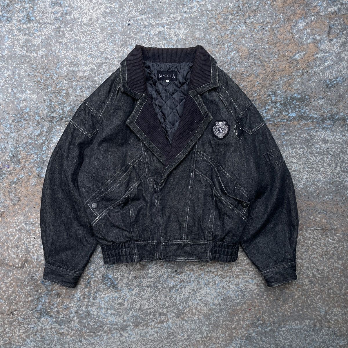Japanese Brand Vintage Black Pia denim jacket stone black Size US L / EU 52-54 / 3 - 2 Thumbnail