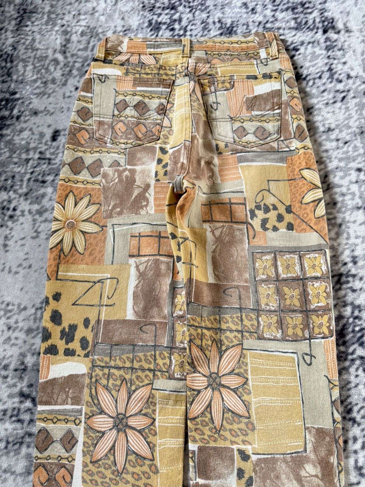 Other Angelo Marani Sun Flower Abstracts Art Denim Pants Size 26" / US 2 / IT 38 - 11 Thumbnail