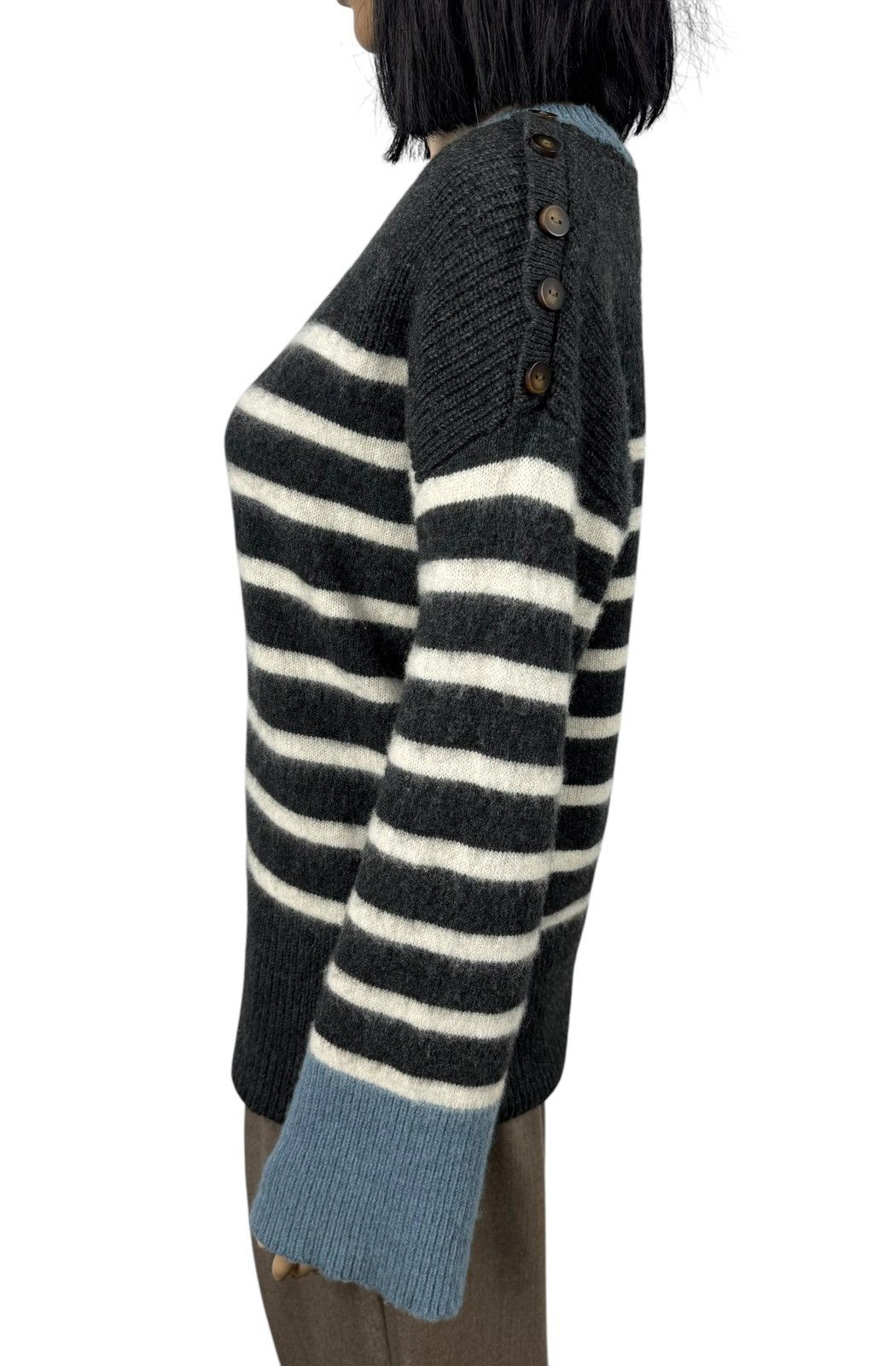 Designer Thought Wool-Nylon Striped Jumper Sweater size 10 38 Size XS / US 0-2 / IT 36-38 - 5 Thumbnail