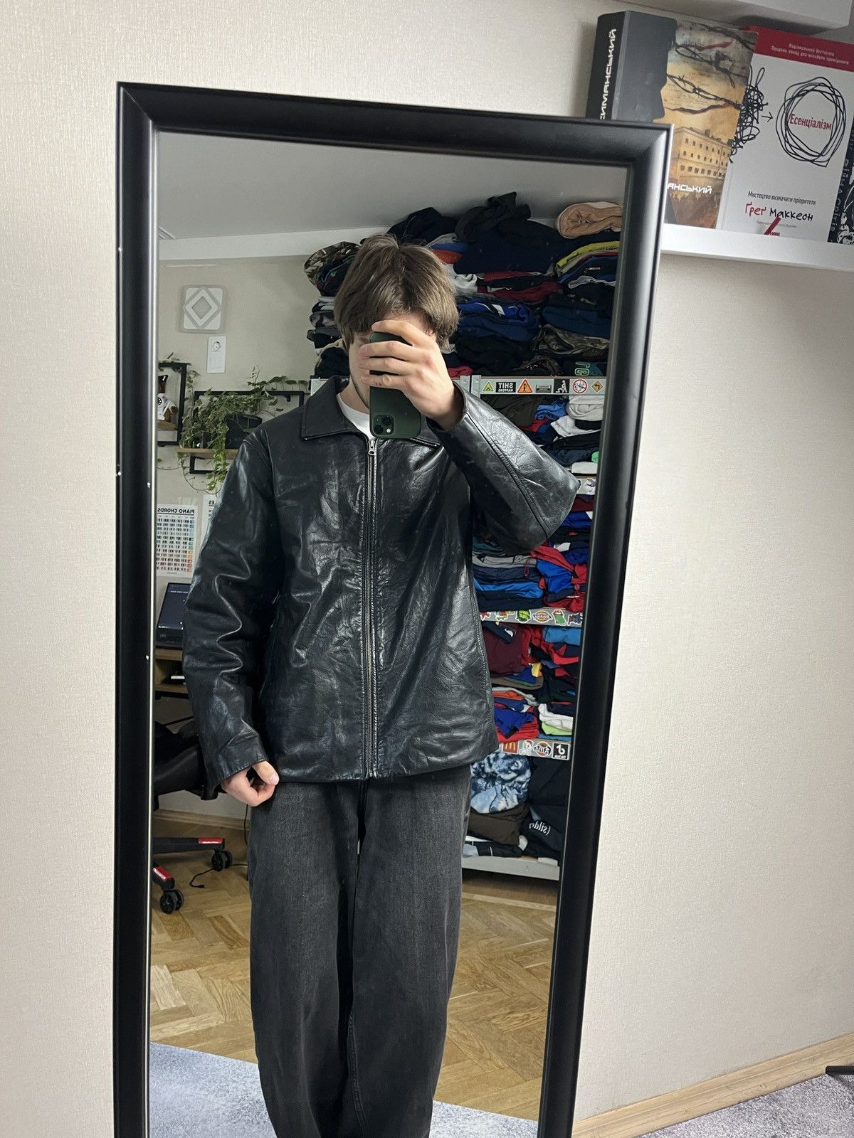 Gap Vintage GAP Black Genuine Leather Jacket Avantgarde Grunge Size US L / EU 52-54 / 3 - 3 Thumbnail