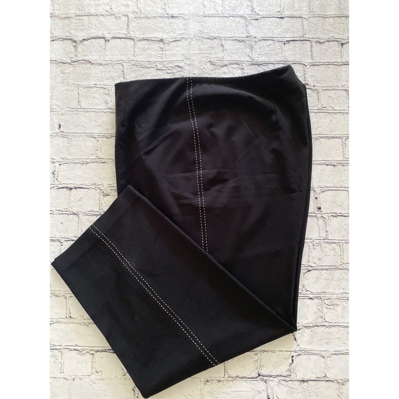 Designer Grace Dane Lewis Black White Stitching Dress Pants SZ18 Size 36" / US 14 / IT 50 - 2 Thumbnail