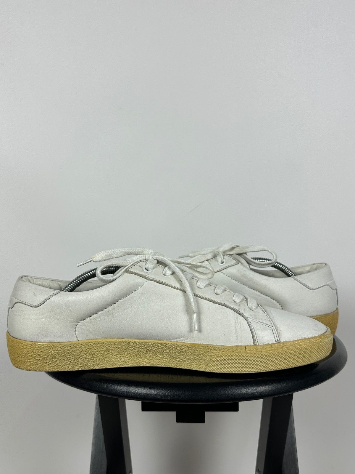 Saint Laurent Paris Saint Laurent Paris Court Classic Leather Low Top Sneakers Size US 12 / EU 45 - 7 Thumbnail