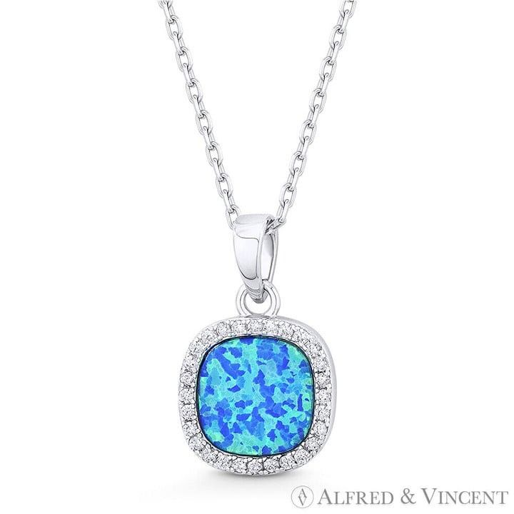 Other Pacific-Blue Lab Opal & CZ Crystal Chain Necklace Size ONE SIZE - 1 Preview