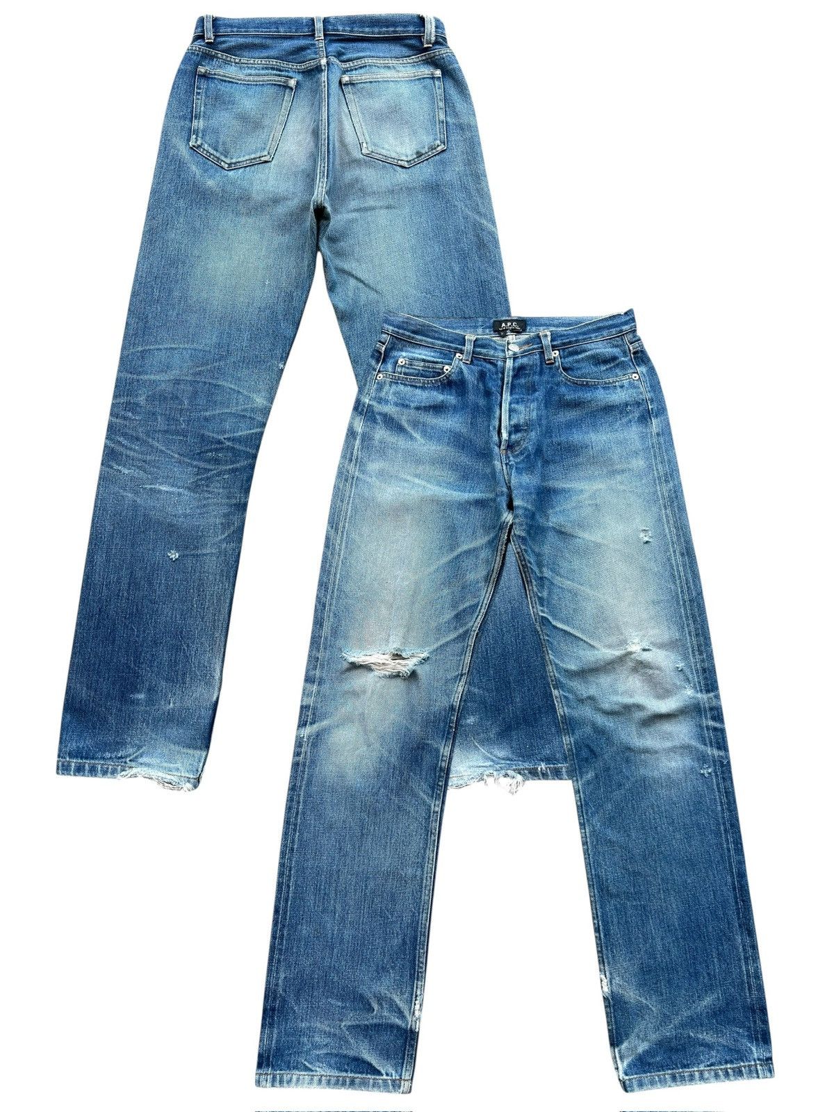 Vintage APC Distressed Selvedge Straight Denim Jeans 31x31