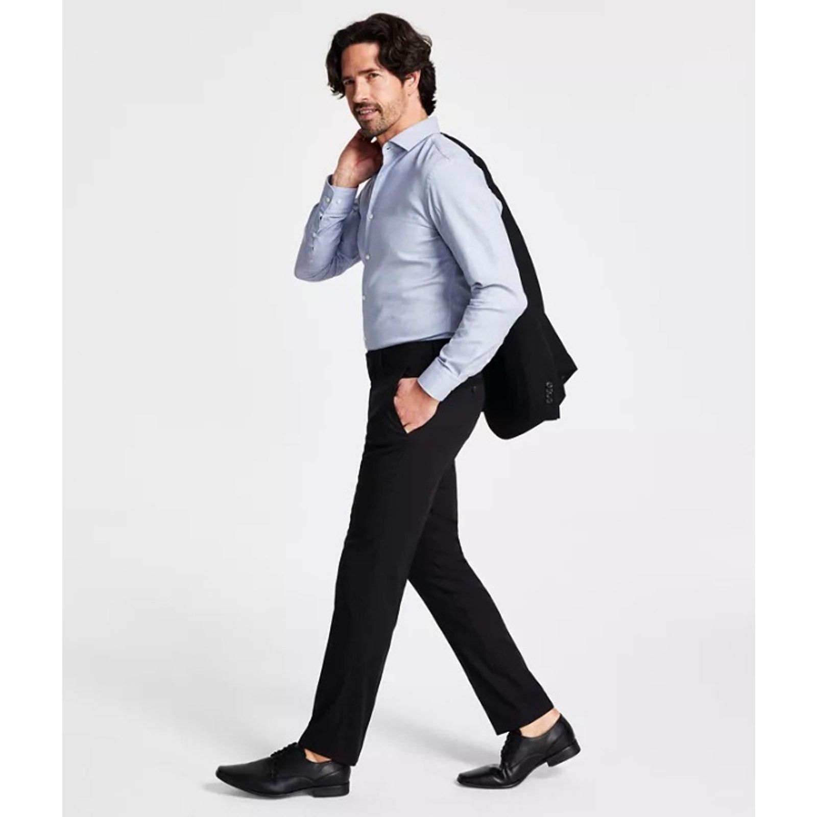 Kenneth Cole Kenneth Cole Reaction Men's Black Slim Dress Pants 36W 32L Size US 36 / EU 52 - 3 Thumbnail