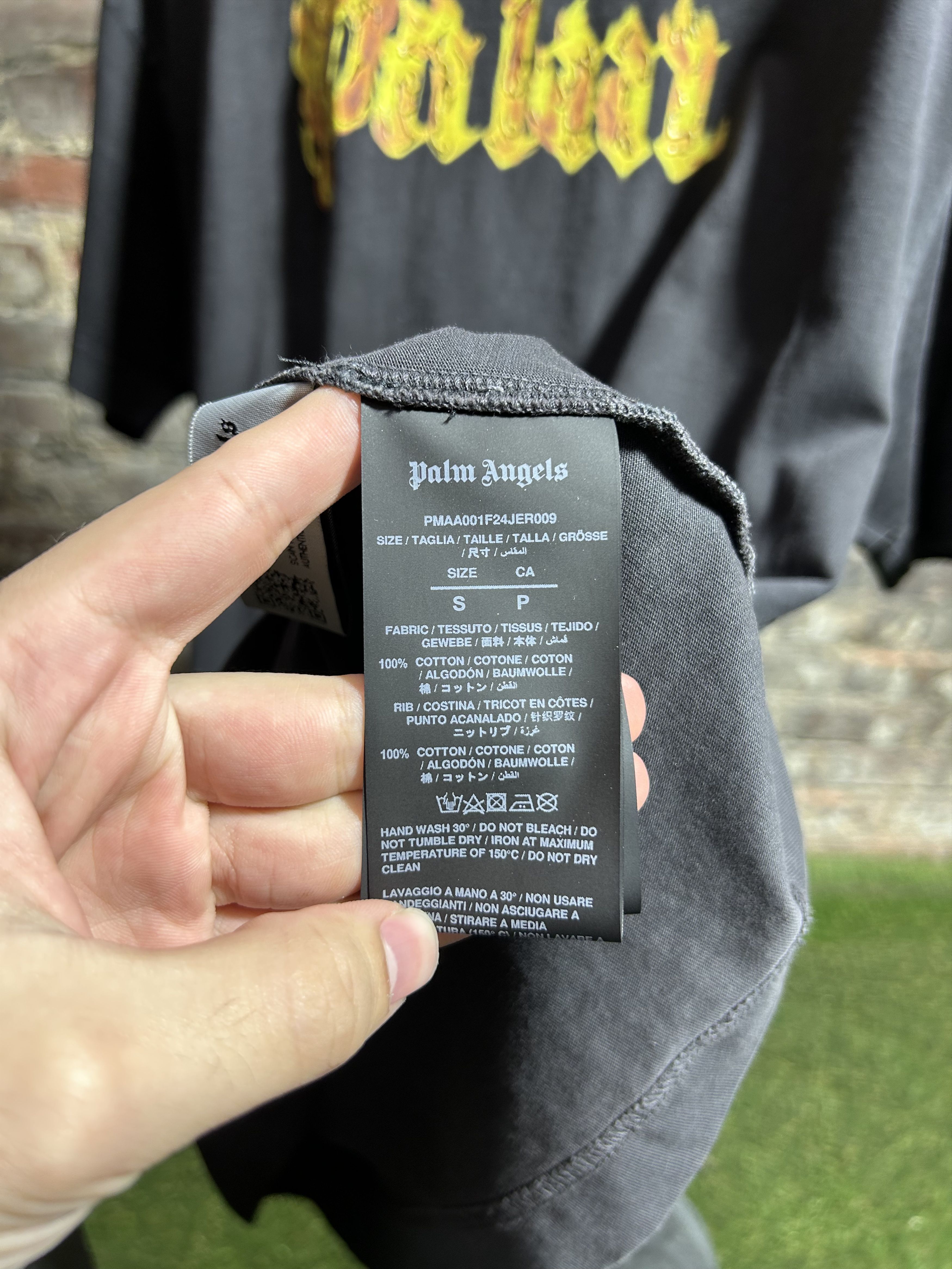 Palm Angels Palm Angels Burning Logo Tee Size US S / EU 44-46 / 1 - 5 Thumbnail