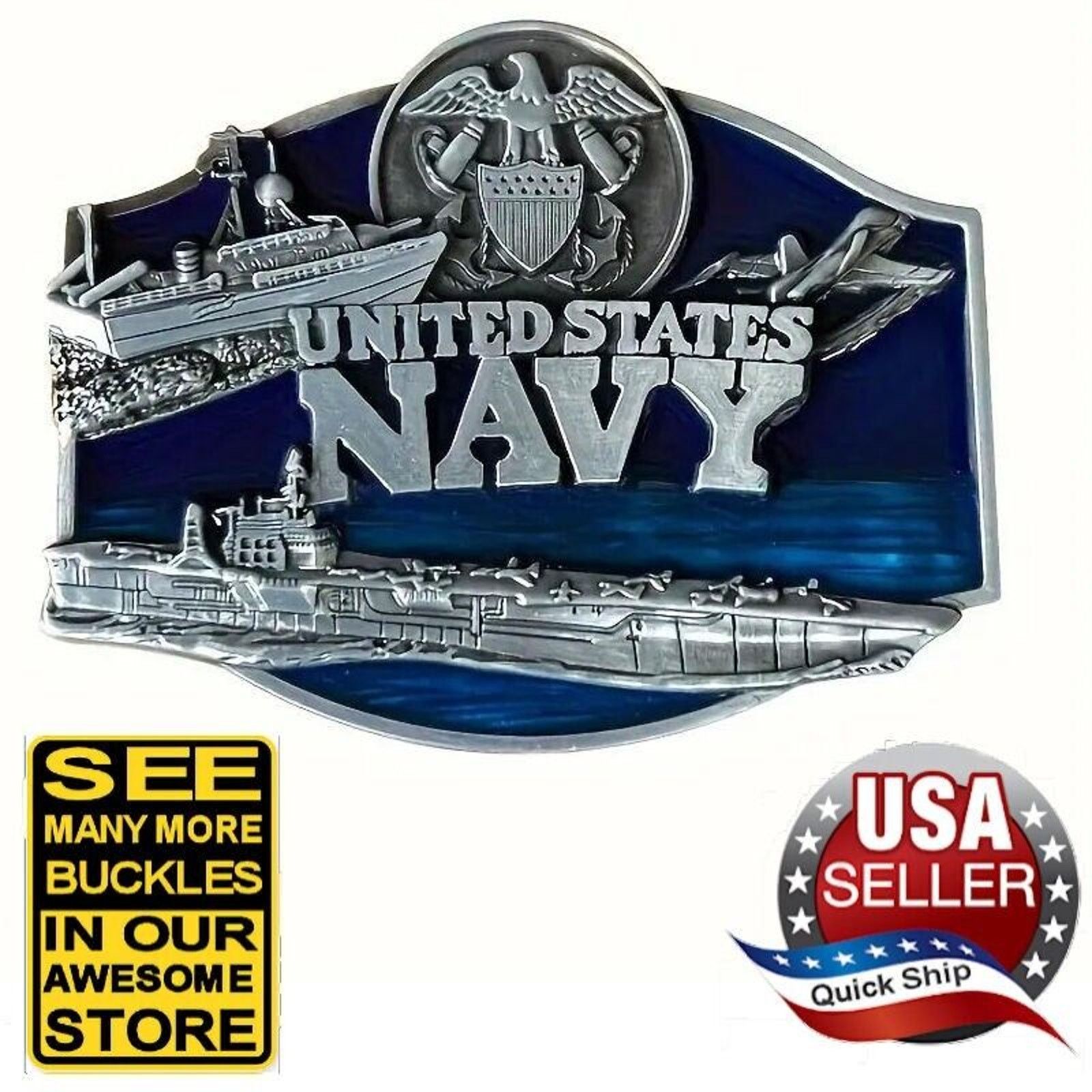 Other Jet Fighter & Aircraft Carrier U.S. Navy Belt Buckle Size ONE SIZE - 1 Thumbnail